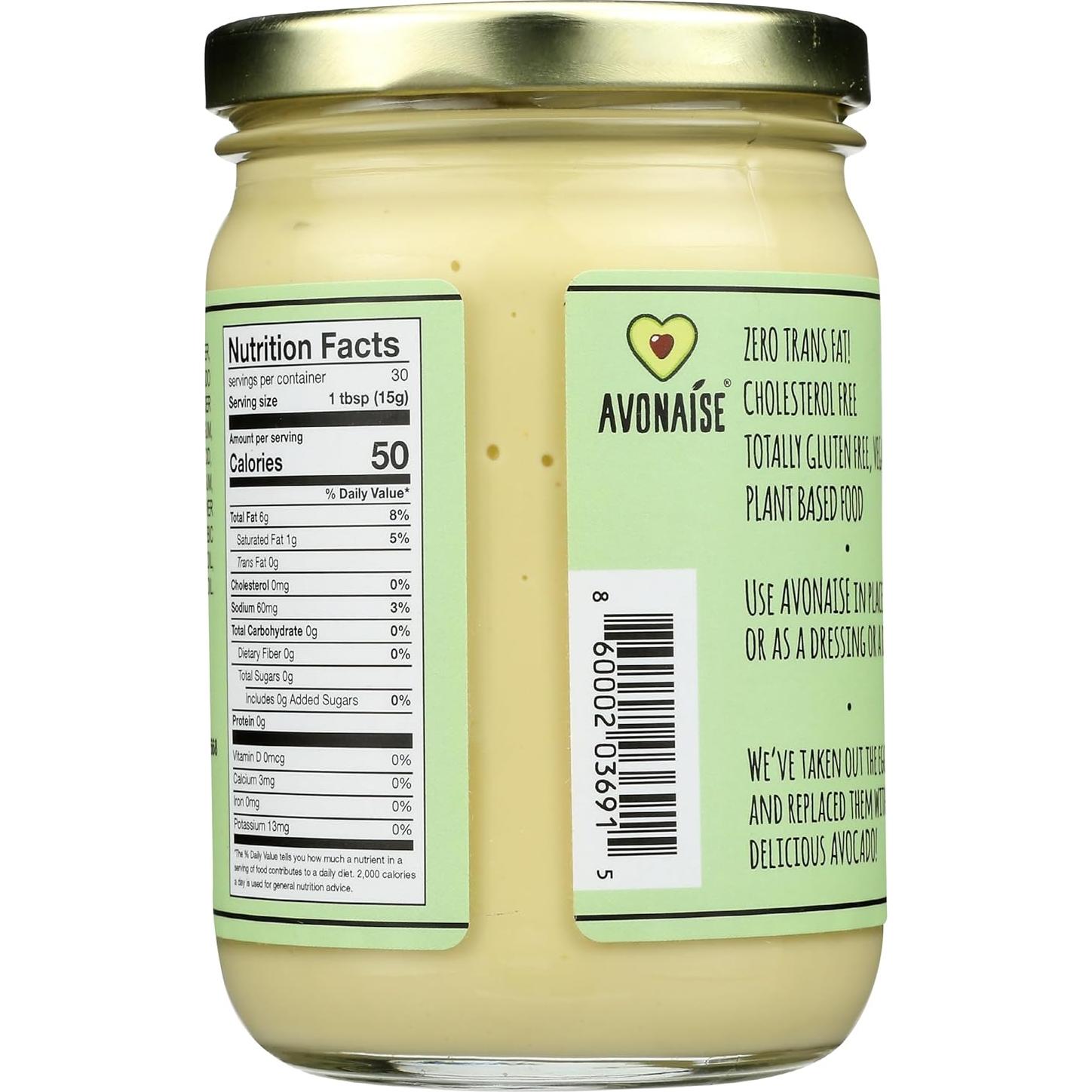 Mayonesa Vegana de Aguacate Avonais 340g con Hierbas