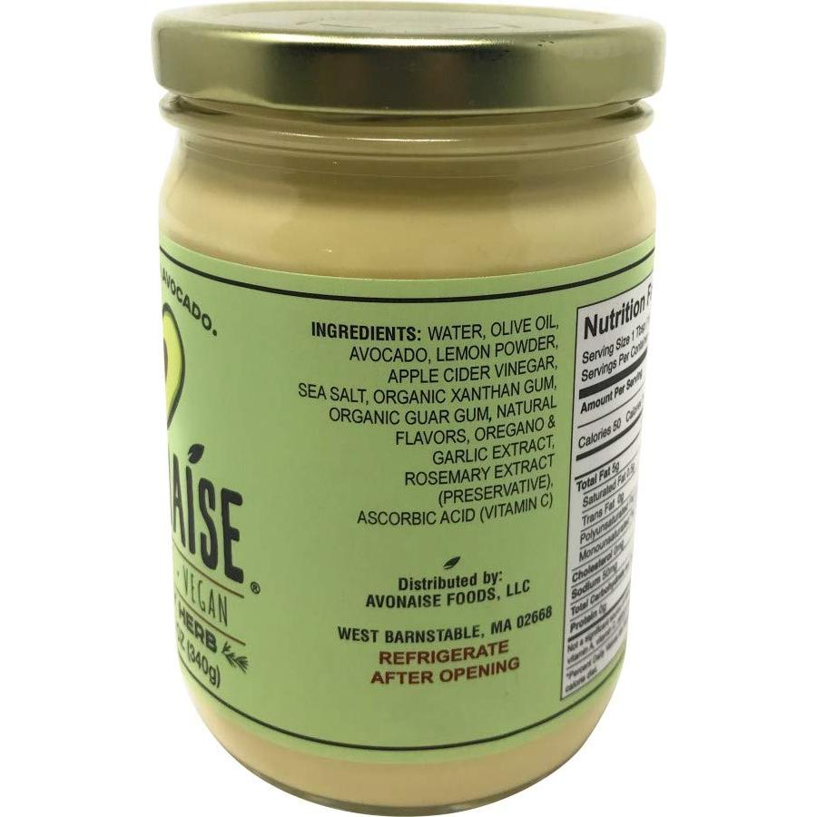 Mayonesa Vegana de Aguacate Avonais 340g con Hierbas