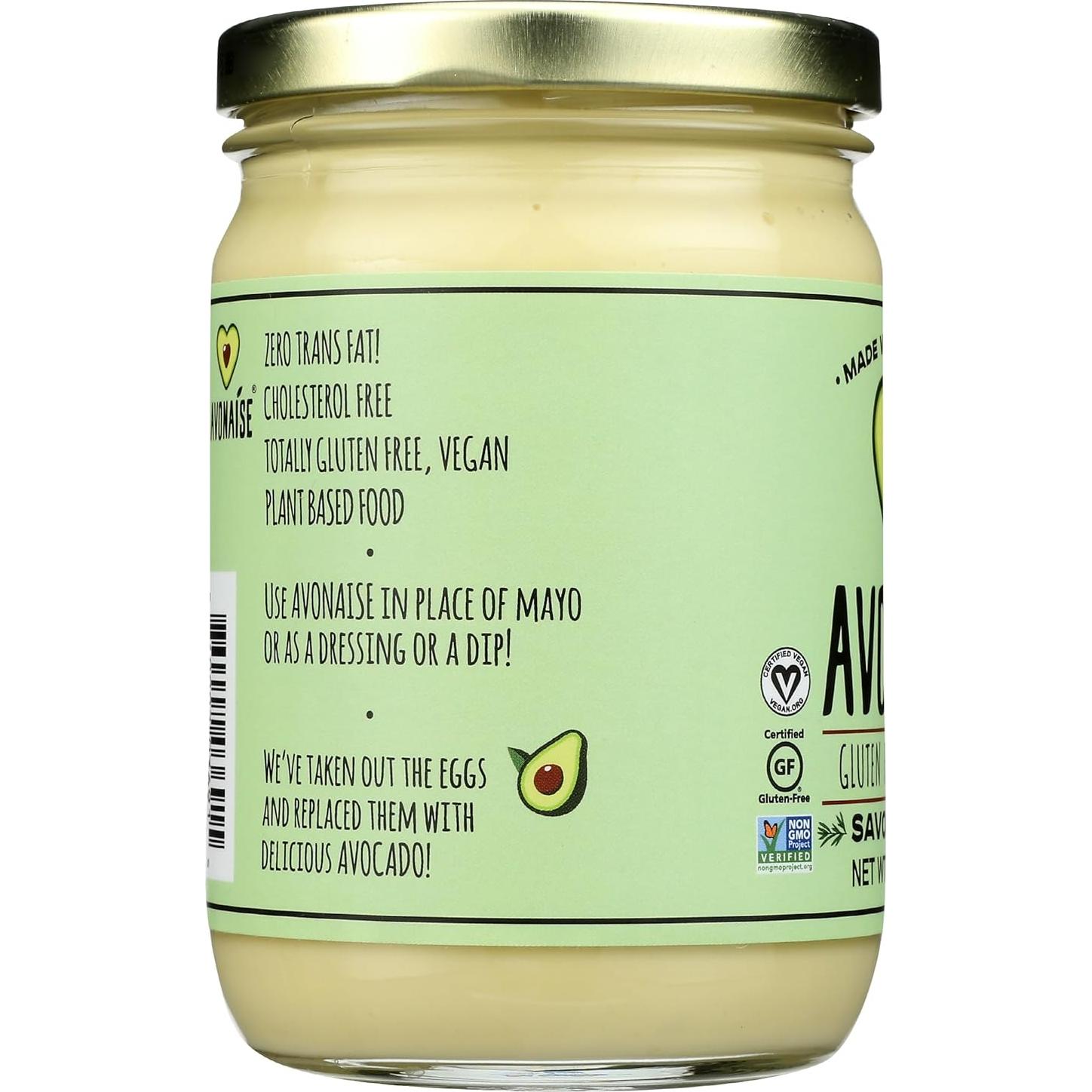 Mayonesa Vegana de Aguacate Avonais 340g con Hierbas