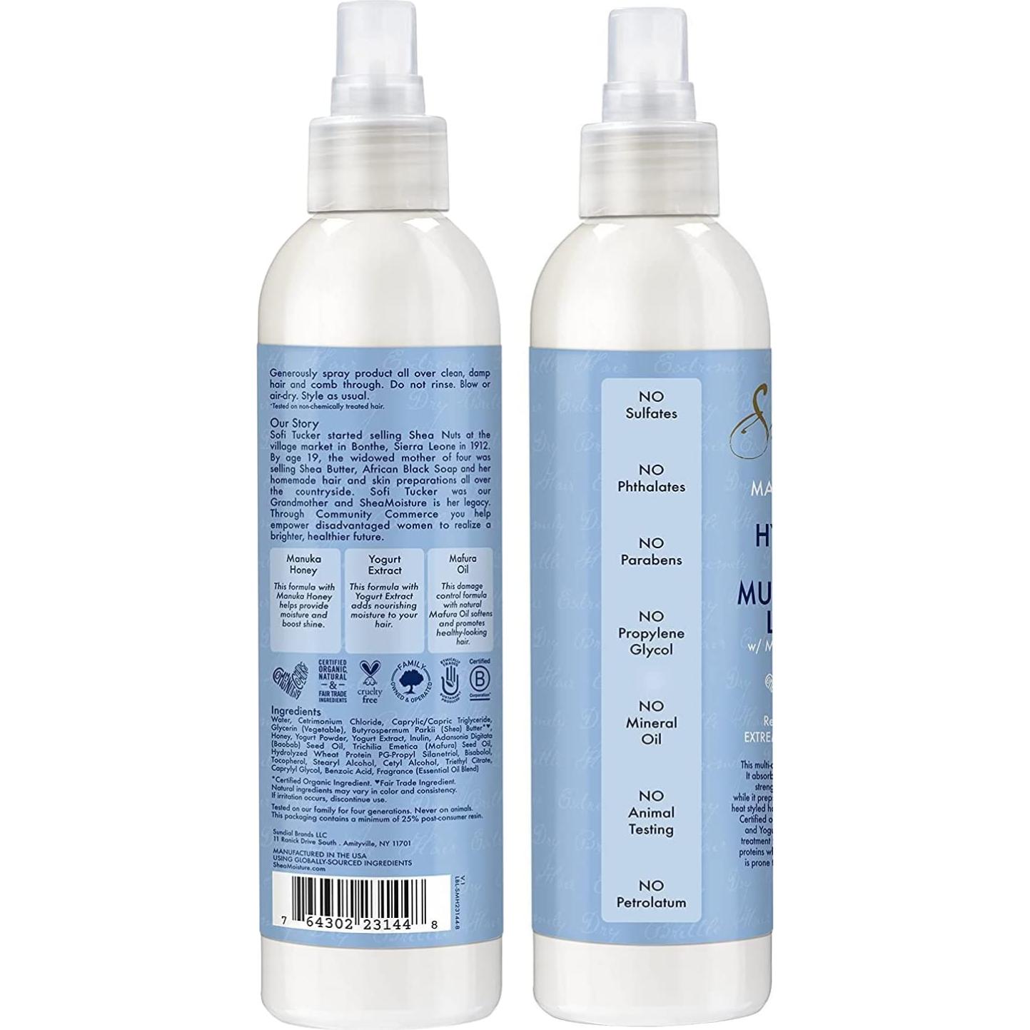 SheaMoisture Spray Acondicionador Sin Enjuague 2-Pack - Miel de Manuka y Yogur 227 g