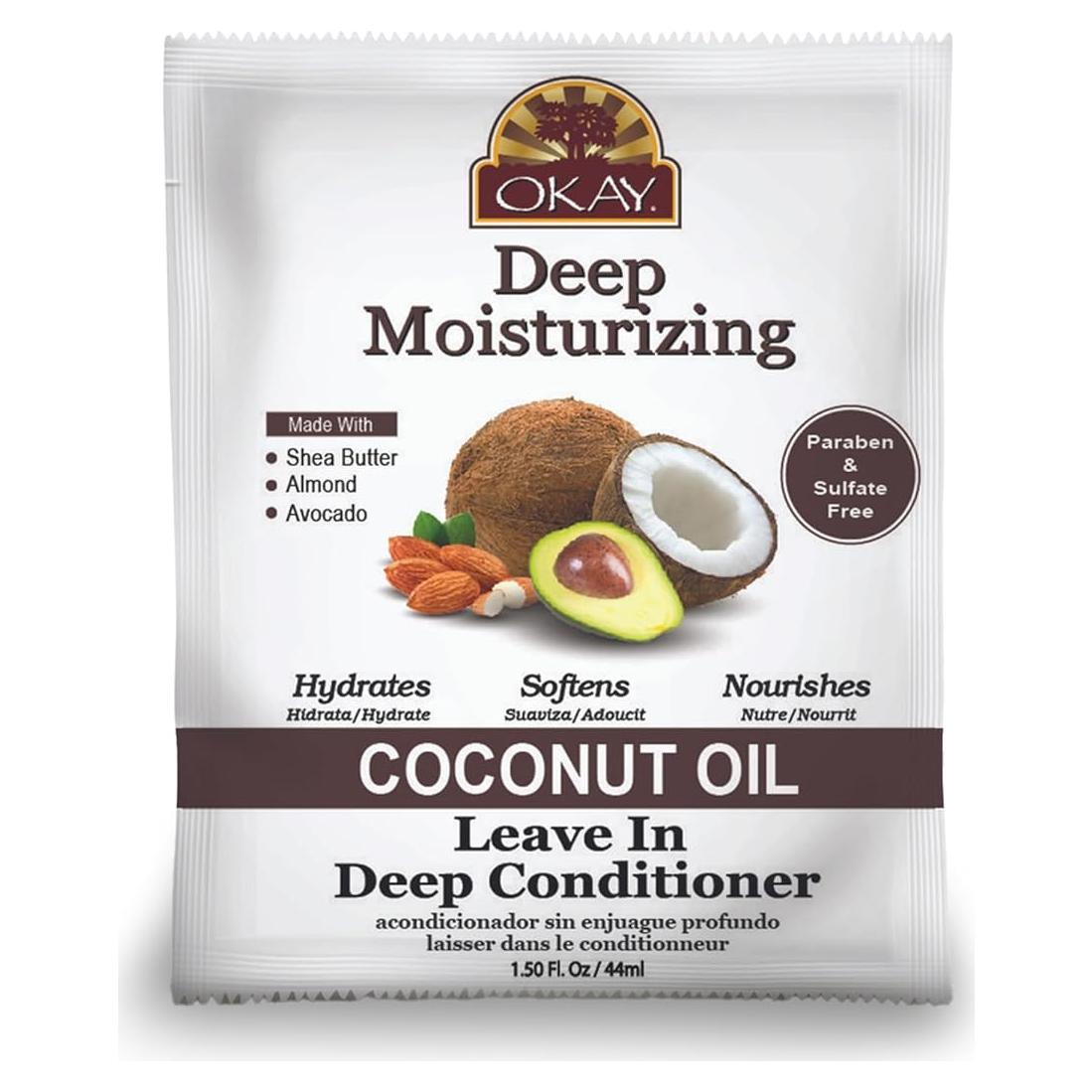 Acondicionador de Dejar OKAY Coco Hidratante 37ml - Sin Sulfatos