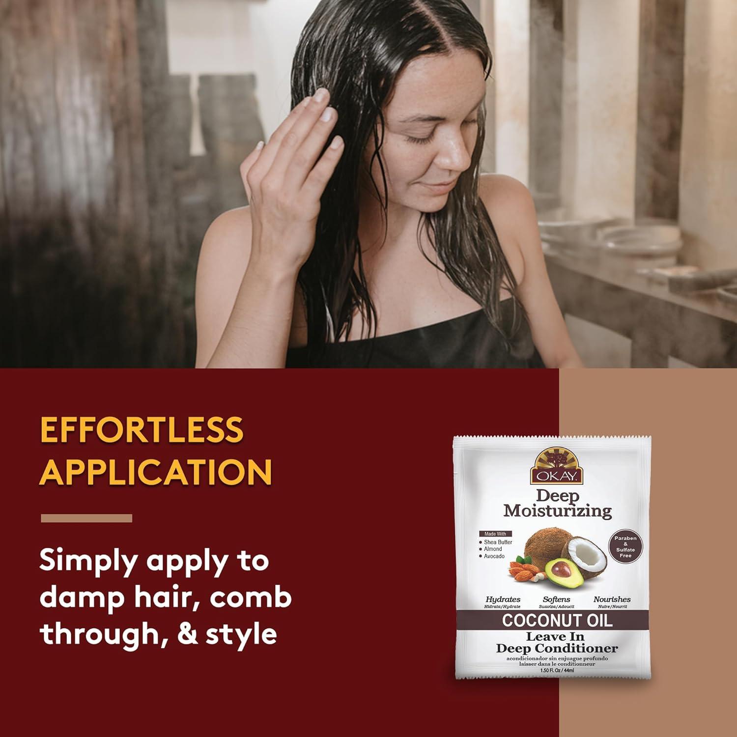 Acondicionador de Dejar OKAY Coco Hidratante 37ml - Sin Sulfatos