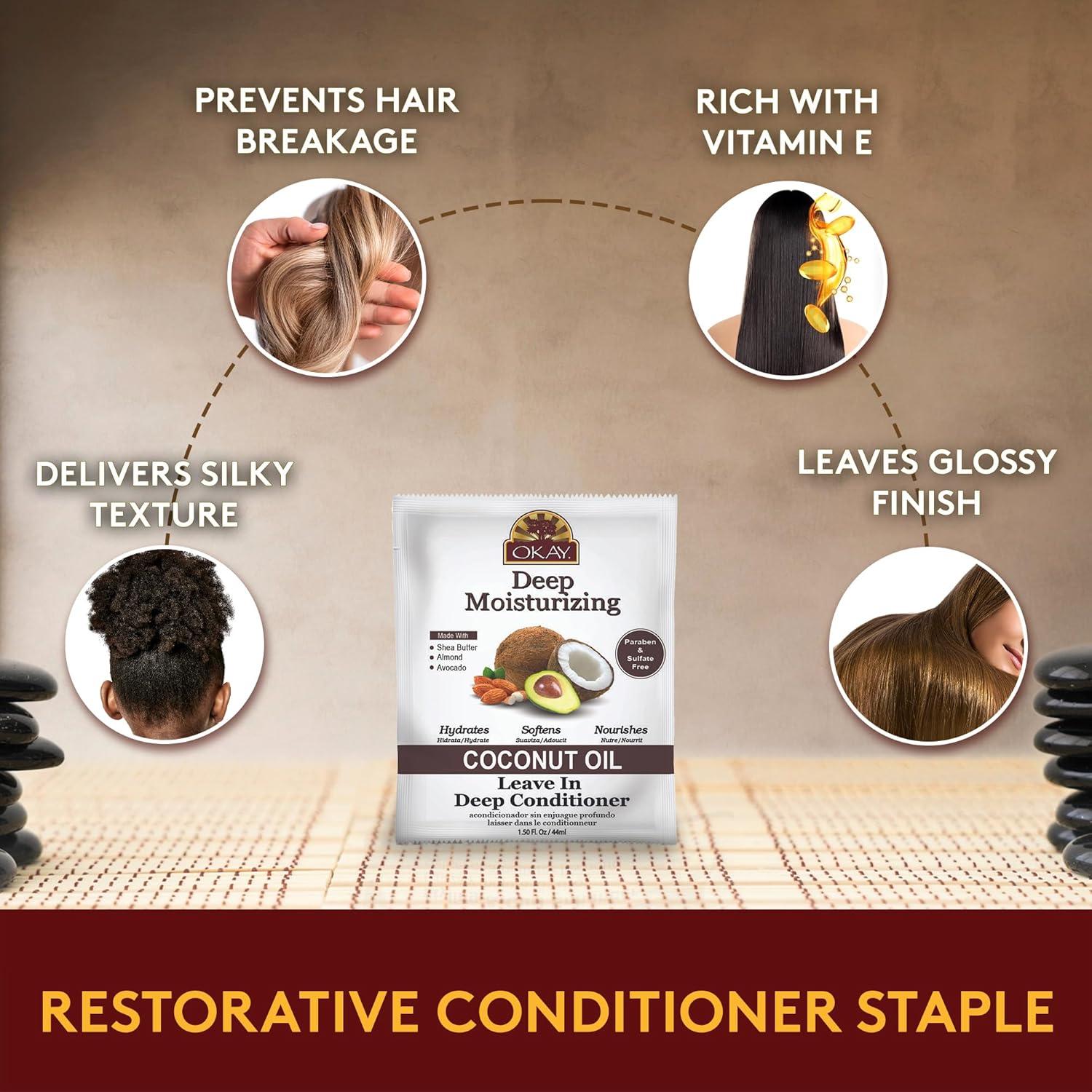 Acondicionador de Dejar OKAY Coco Hidratante 37ml - Sin Sulfatos