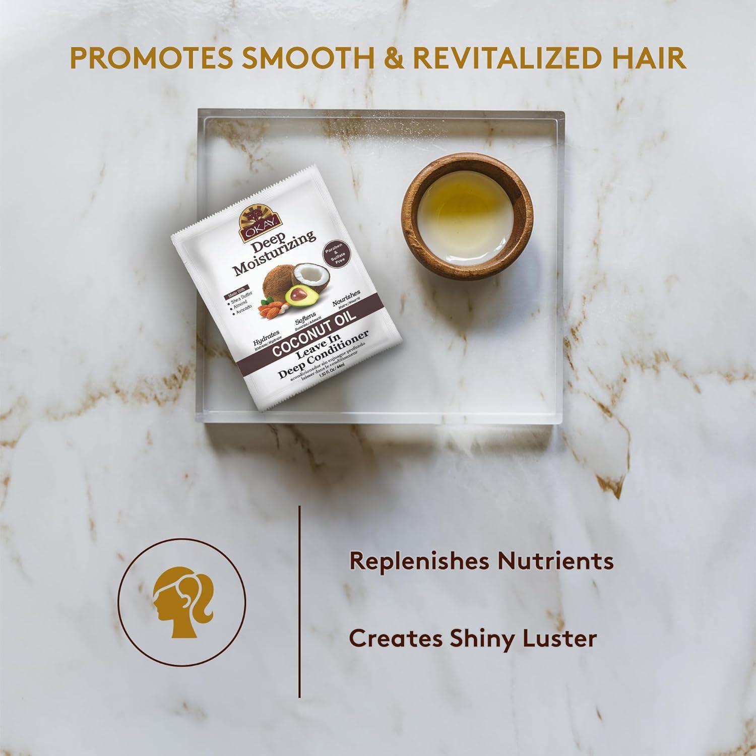 Acondicionador de Dejar OKAY Coco Hidratante 37ml - Sin Sulfatos