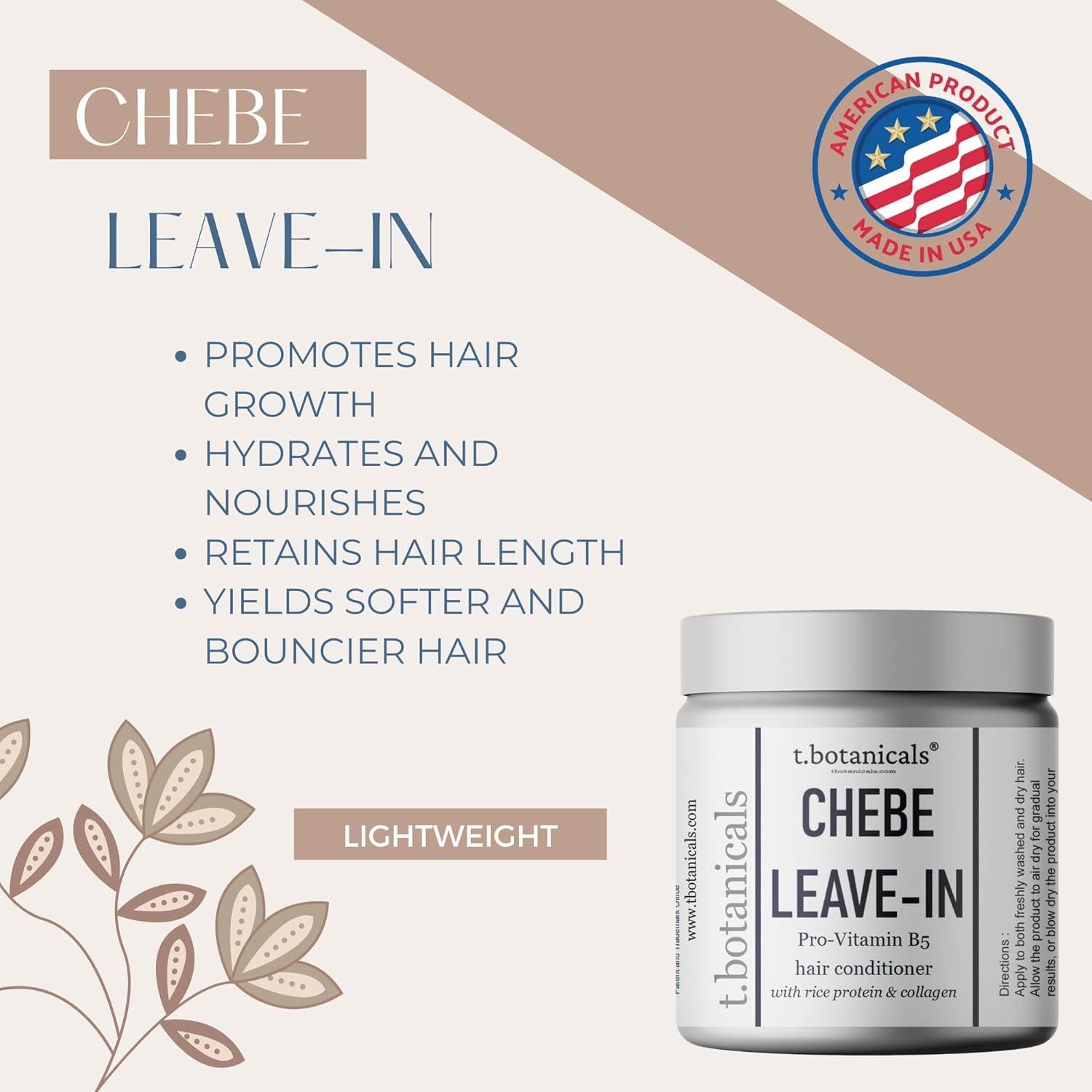 Acondicionador Leave In Chebe t.botanicals 226.8g Crecimiento Cabello