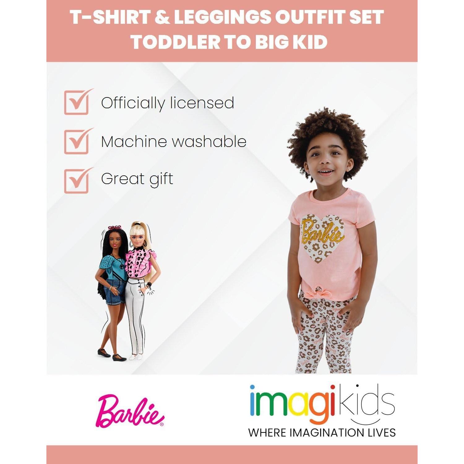Conjunto camiseta y leggings Barbie para niñas 2T-16