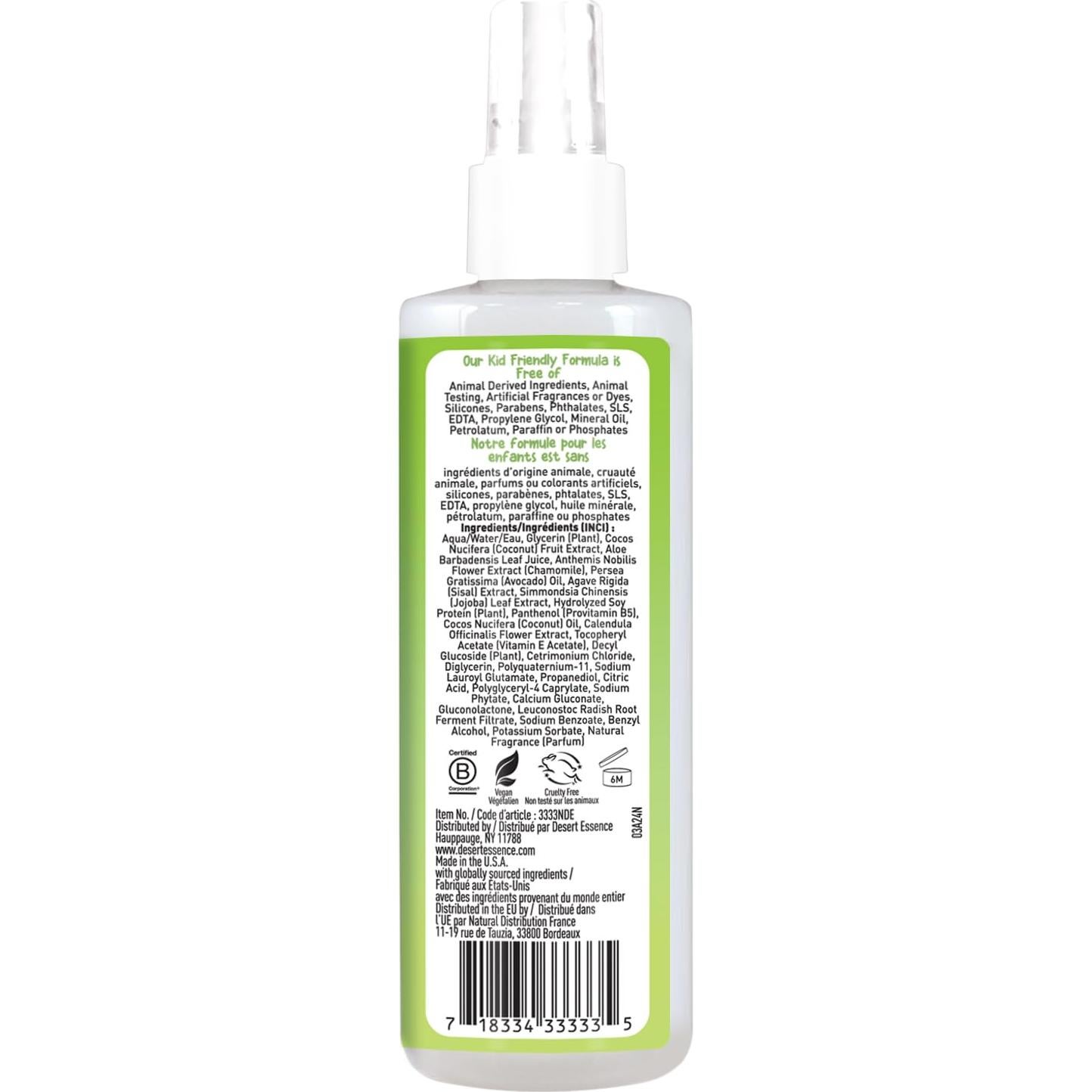 Acondicionador Desenredante Vegano Desert Essence Kids 236 ml - Sin Gluten, Suave