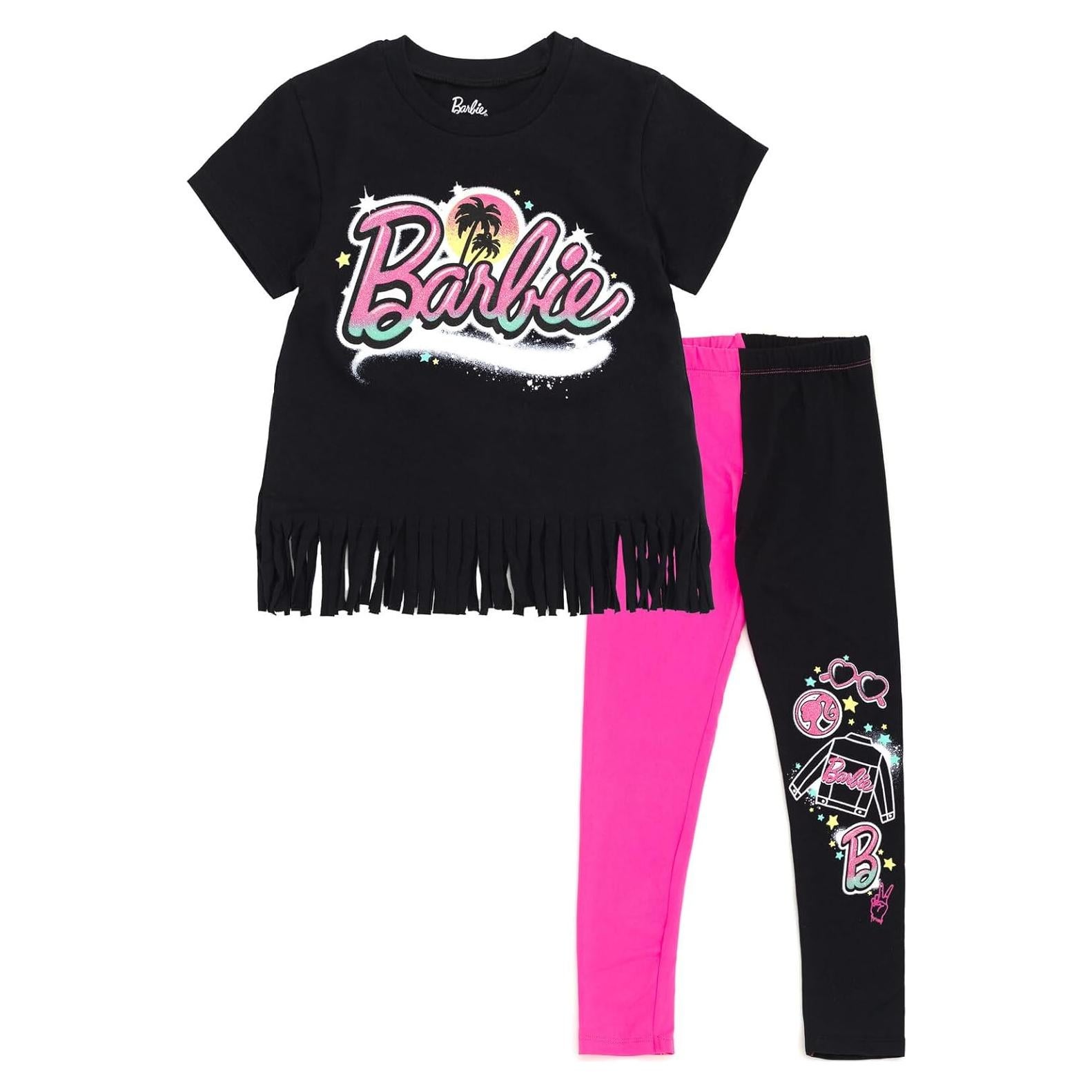 Conjunto camiseta y leggings Barbie para niñas 2T-16 años