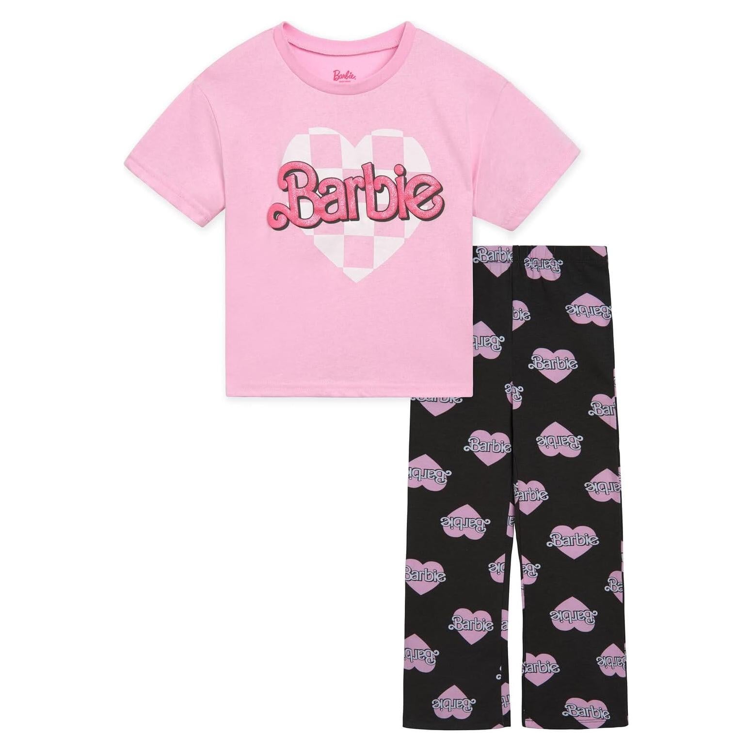 Conjunto camiseta y leggings Barbie para niñas 3T Rosa/Gris