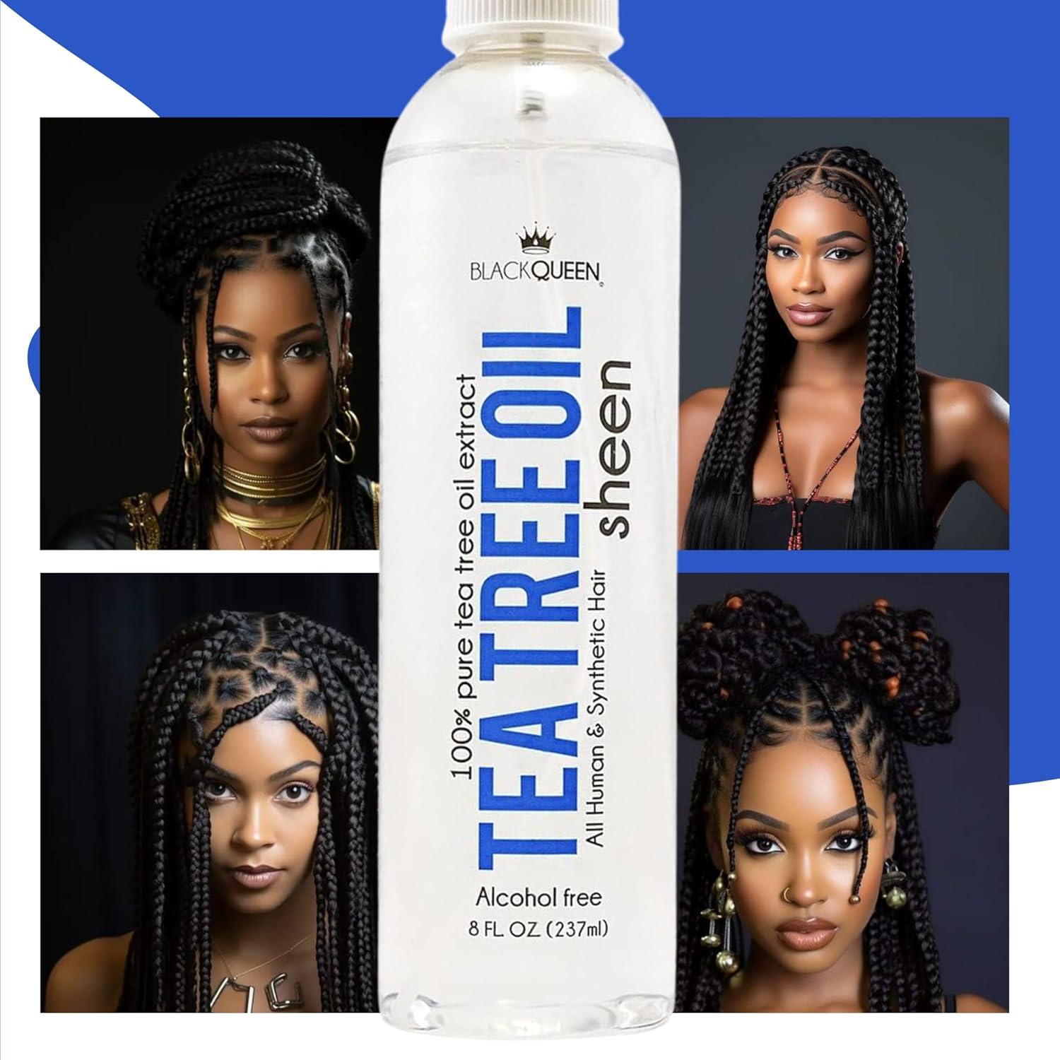 Spray Brillo Aceite Árbol de Té Black Queen 226.8 g - Hidratante