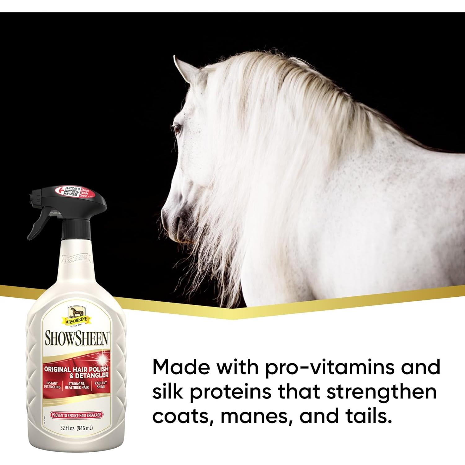 Absorbine ShowSheen Pulidor y Desenredante 946ml Caballo y Perro