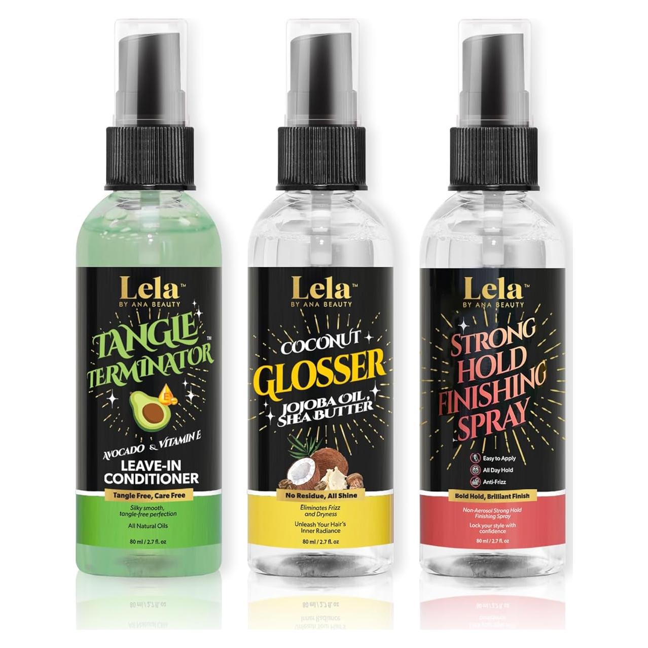 Conjunto de Cuidado Capilar Lela Beauty - 3 Sprays 80mL