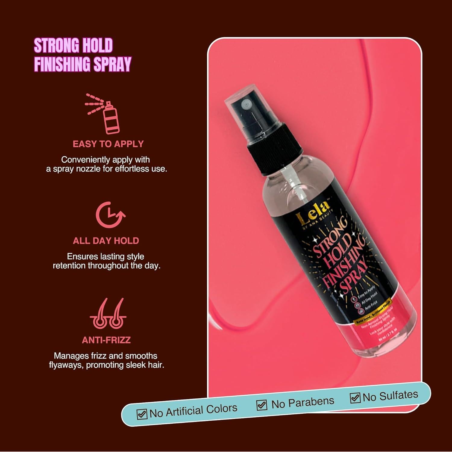 Conjunto de Cuidado Capilar Lela Beauty - 3 Sprays 80mL