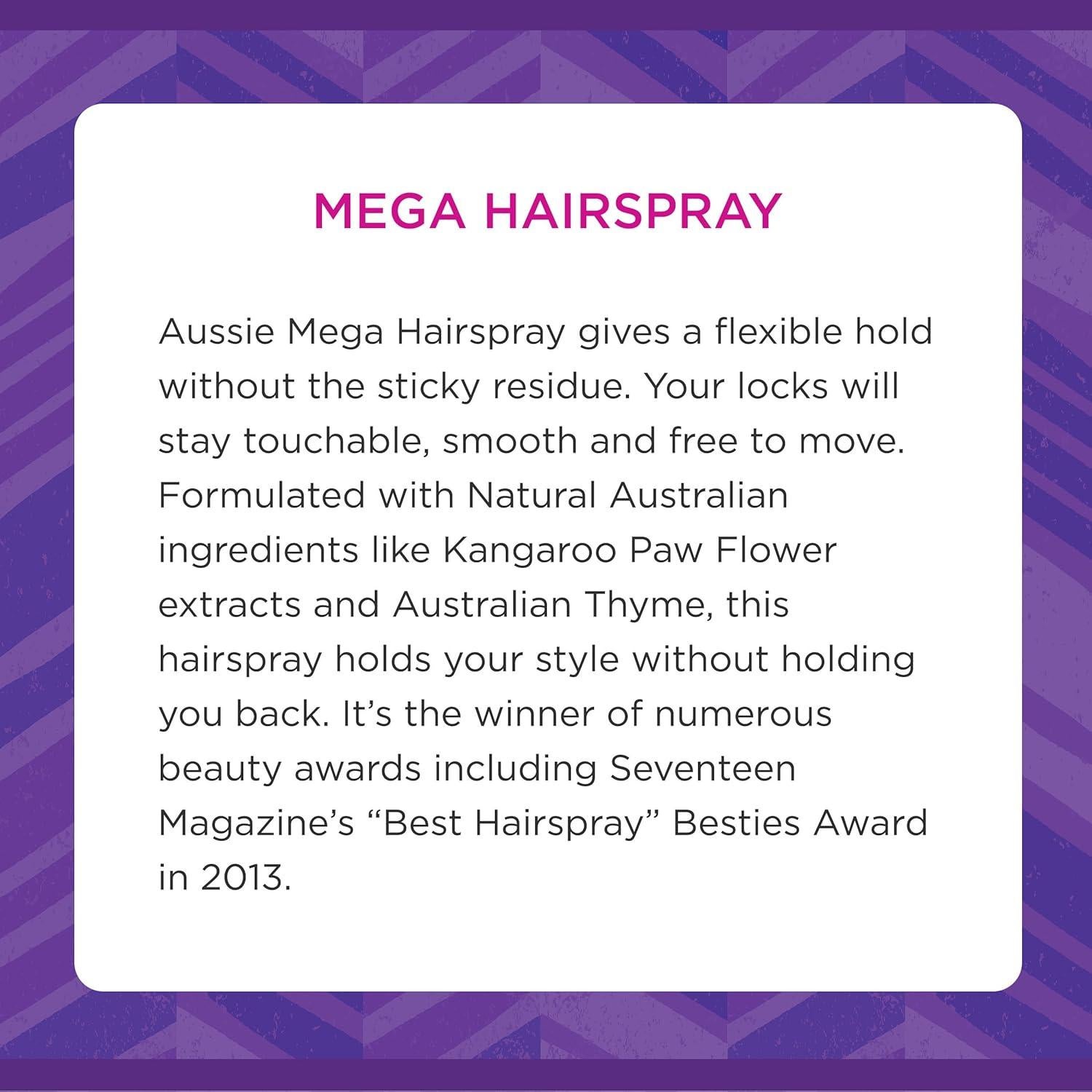 Aussie Mega Hairspray 44ml - Spray Fijador Flexible 24h