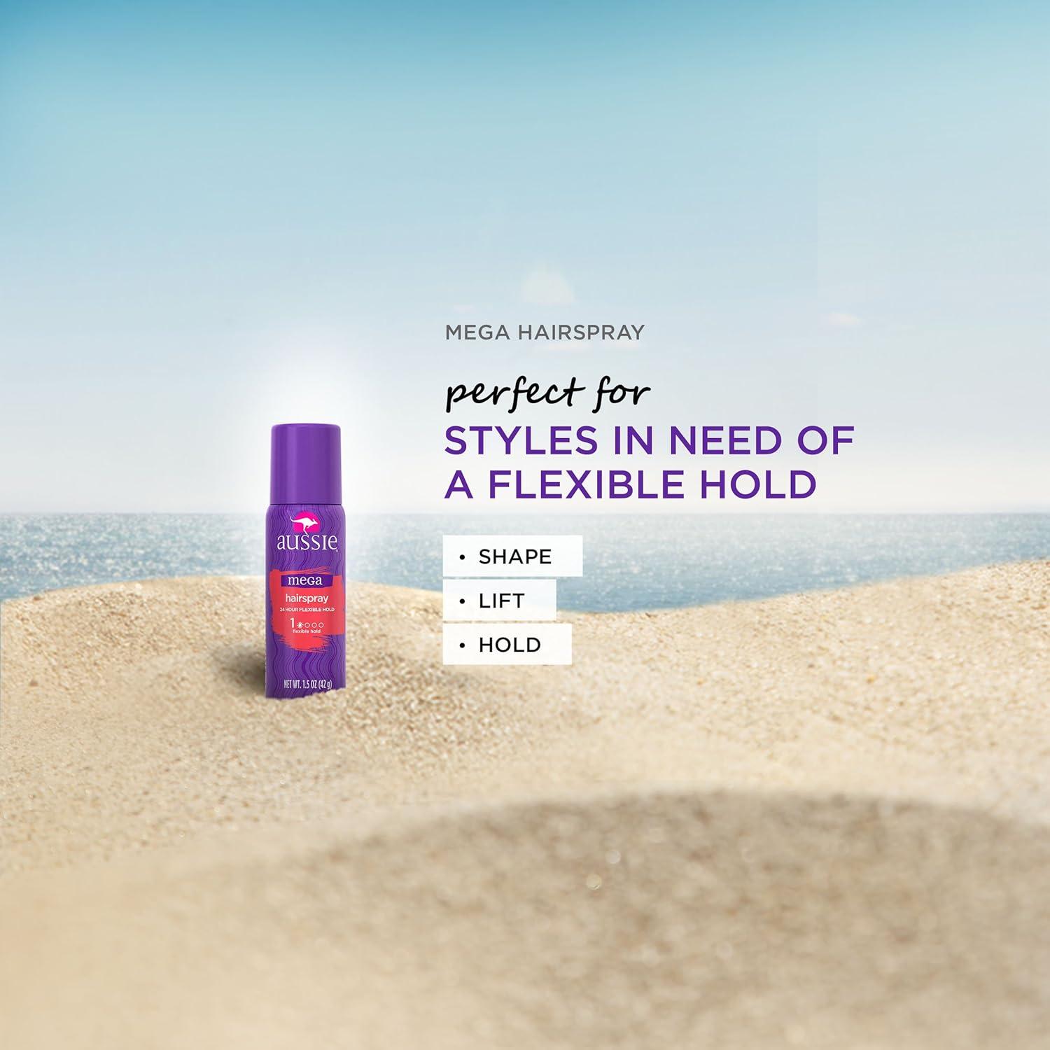 Aussie Mega Hairspray 44ml - Spray Fijador Flexible 24h