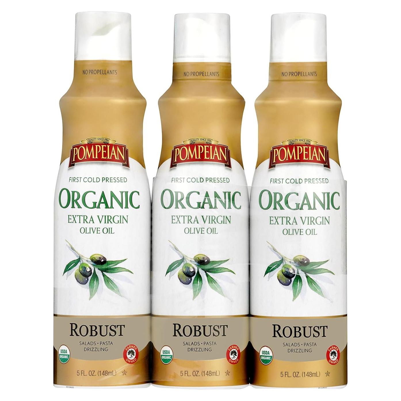 Aceite de Oliva Virgen Extra Orgánico Pompeian 3 x 148.83 ml