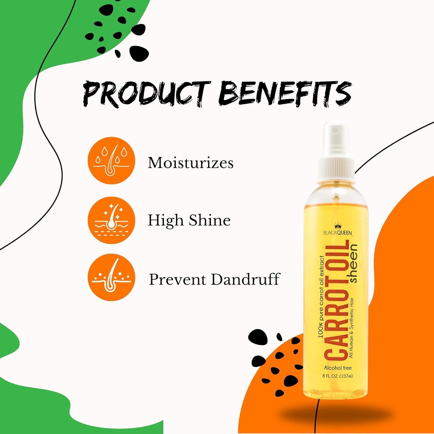 Spray Brillo Aceite Zanahoria Black Queen 227 g - Cabello 4C