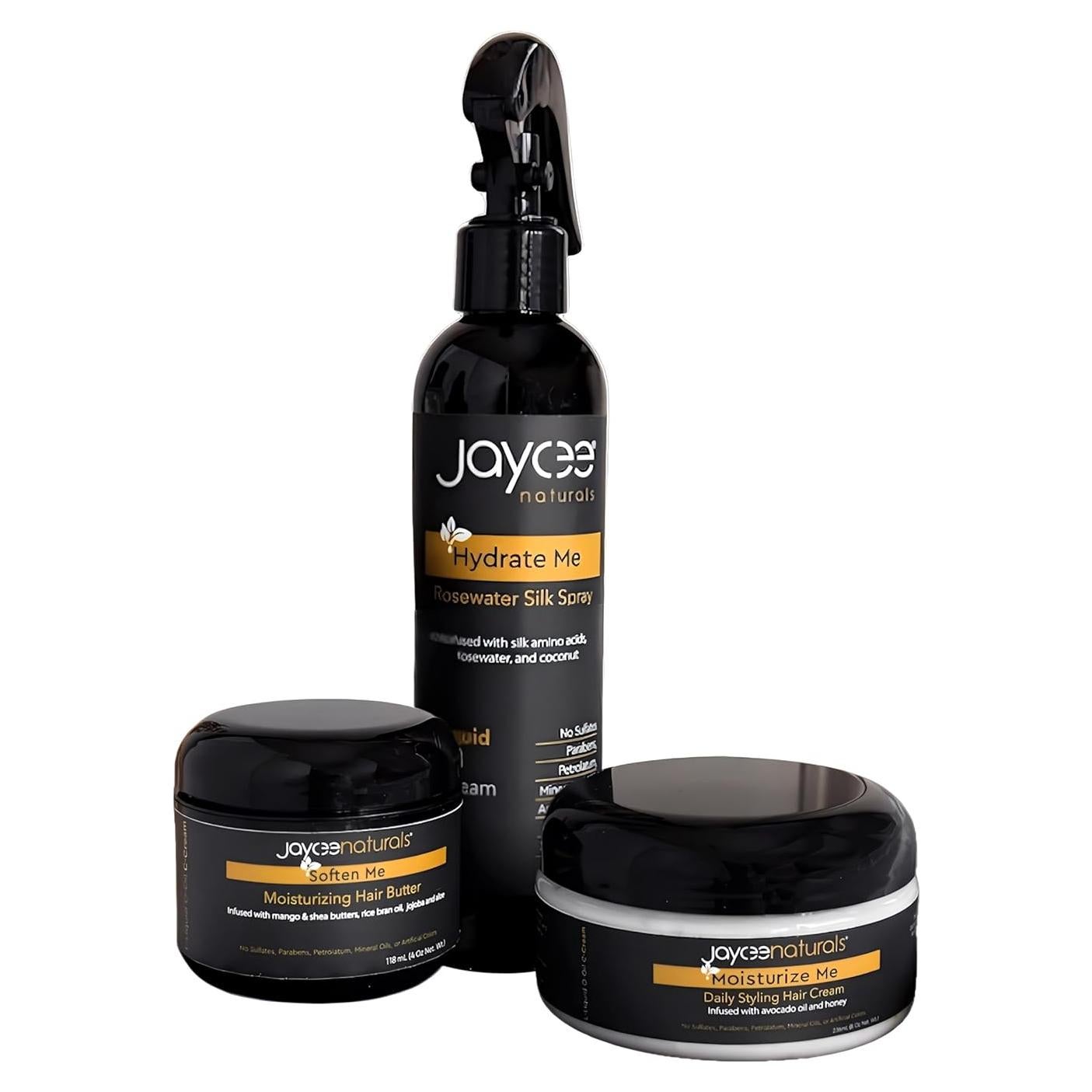 Mini Paquete de Hidratación Jaycee Naturals - Spray, Crema y Mantequilla
