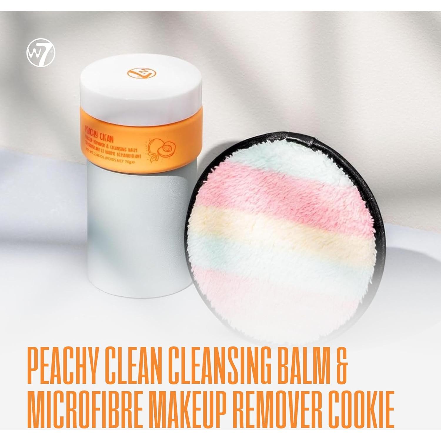 W7 Peachy Clean Set - Balsamo Limpiador y Almohadilla 120g