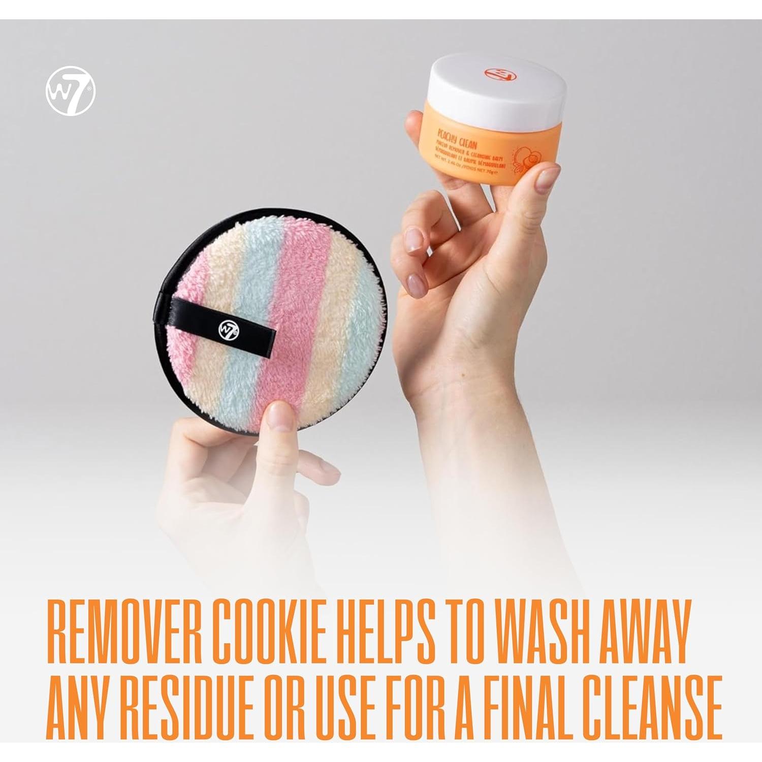 W7 Peachy Clean Set - Balsamo Limpiador y Almohadilla 120g