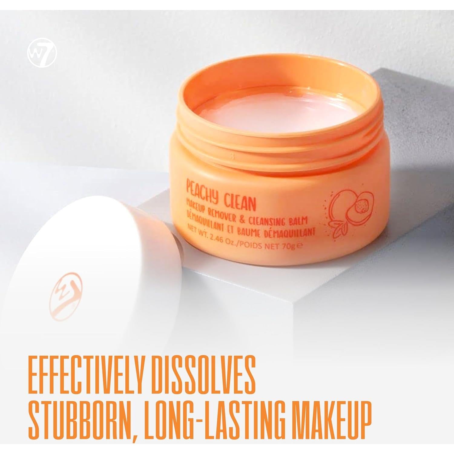 W7 Peachy Clean Set - Balsamo Limpiador y Almohadilla 120g