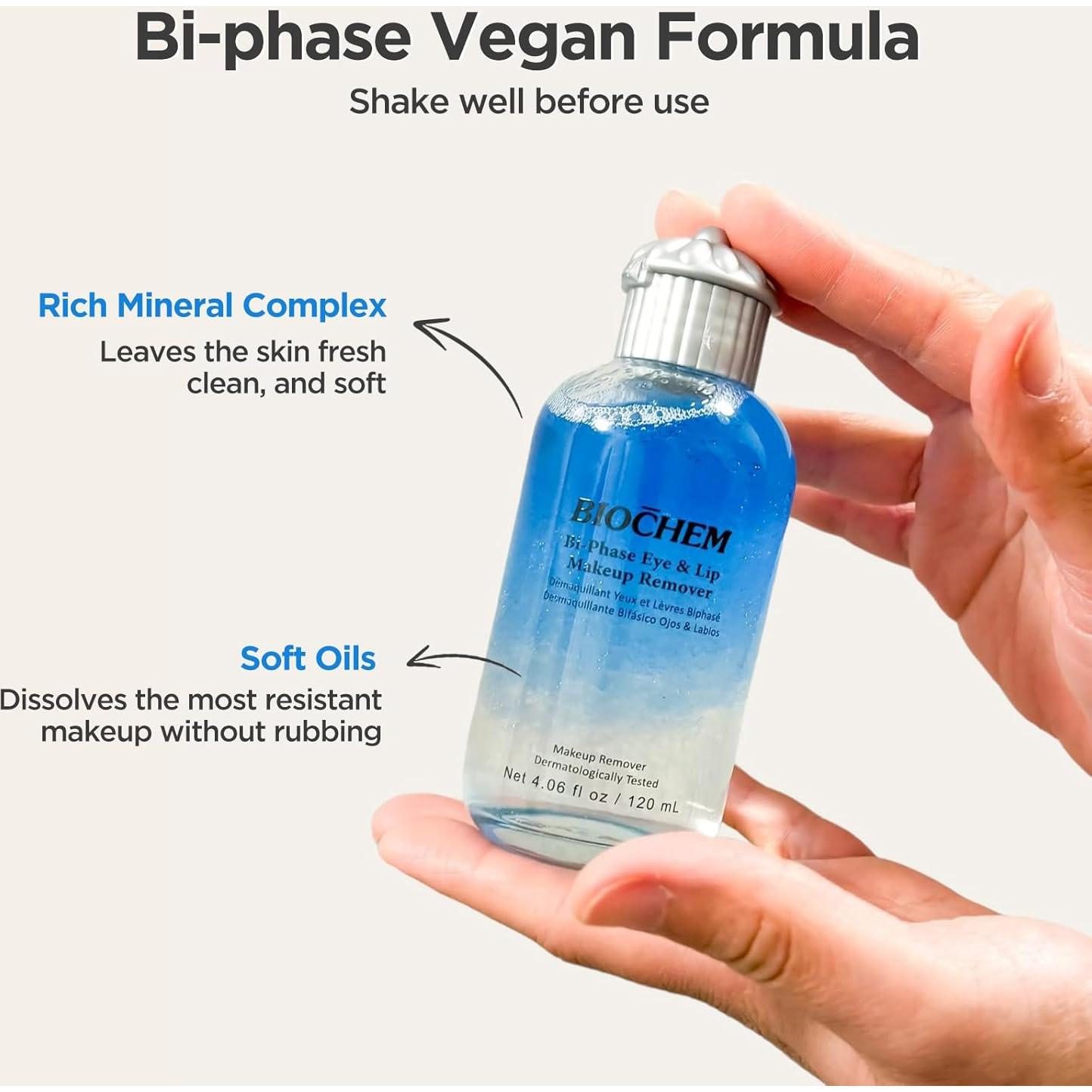 Desmaquillante Bifásico BIOCHEM 120 ml para Ojos y Labios