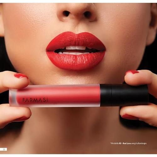 Pintalabios Líquido Mate FARMASi Amor Rojo 24g Larga Duración