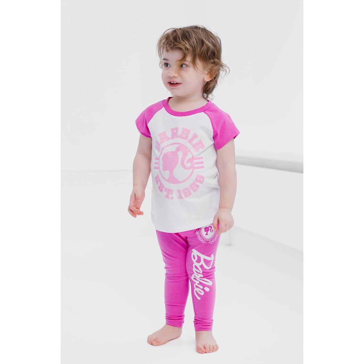 Conjunto camiseta y leggings Barbie para niñas 4T Magenta