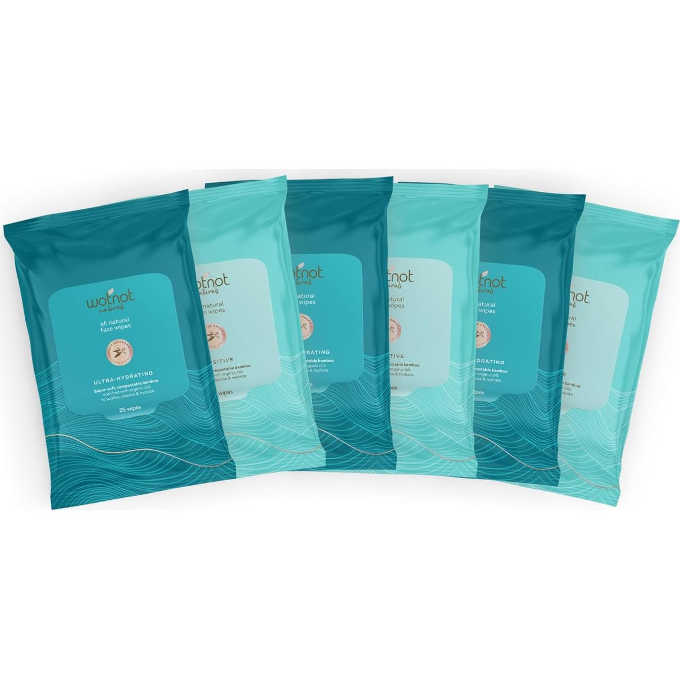 Toallitas Faciales Wotnot Naturals 100% Naturales 25 Unidades