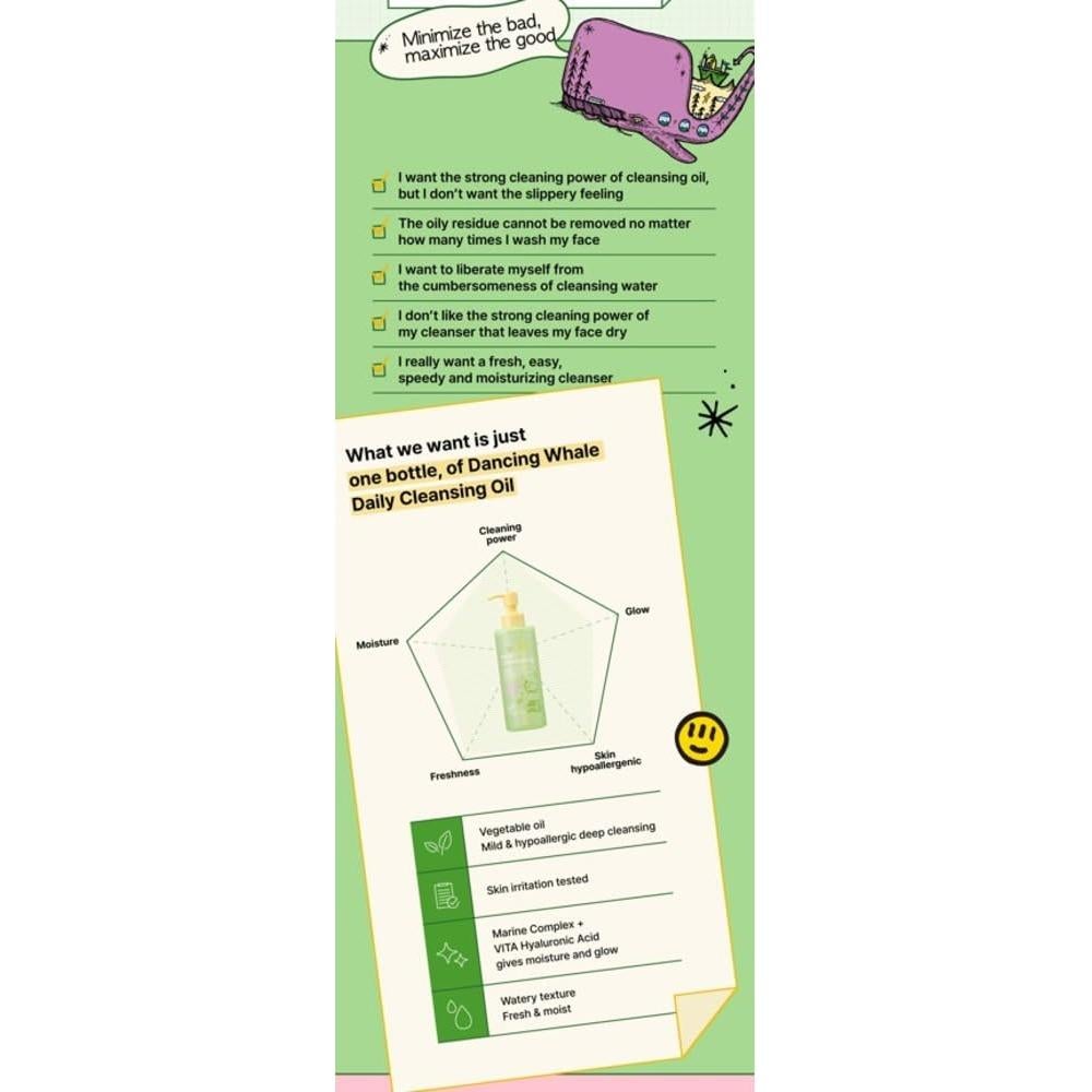 Aceite Limpiador Diario 200ml Dancing Whale - Piel Sensible