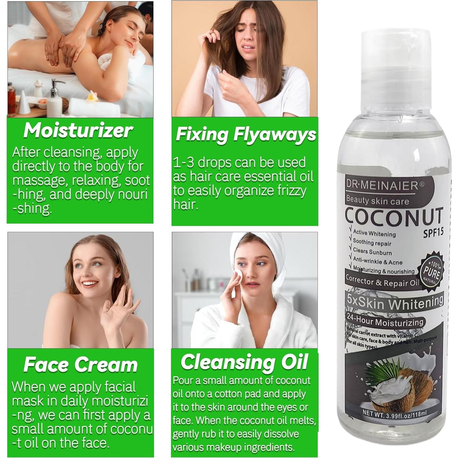 Aceite de Coco Fraccionado Elitzia 170g Hidratante y Desmaquillante