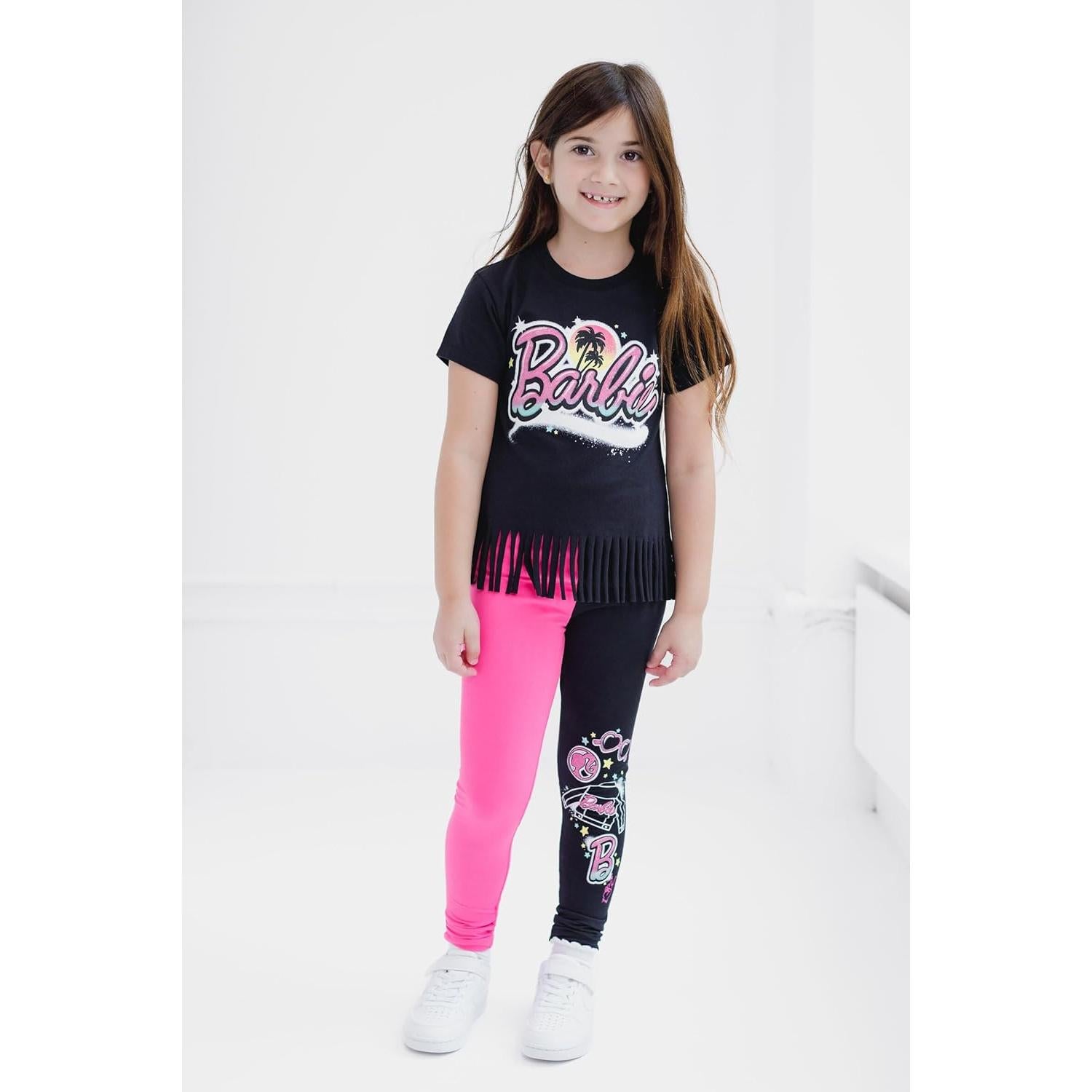 Conjunto camiseta y leggings Barbie para niñas 2T-16 años