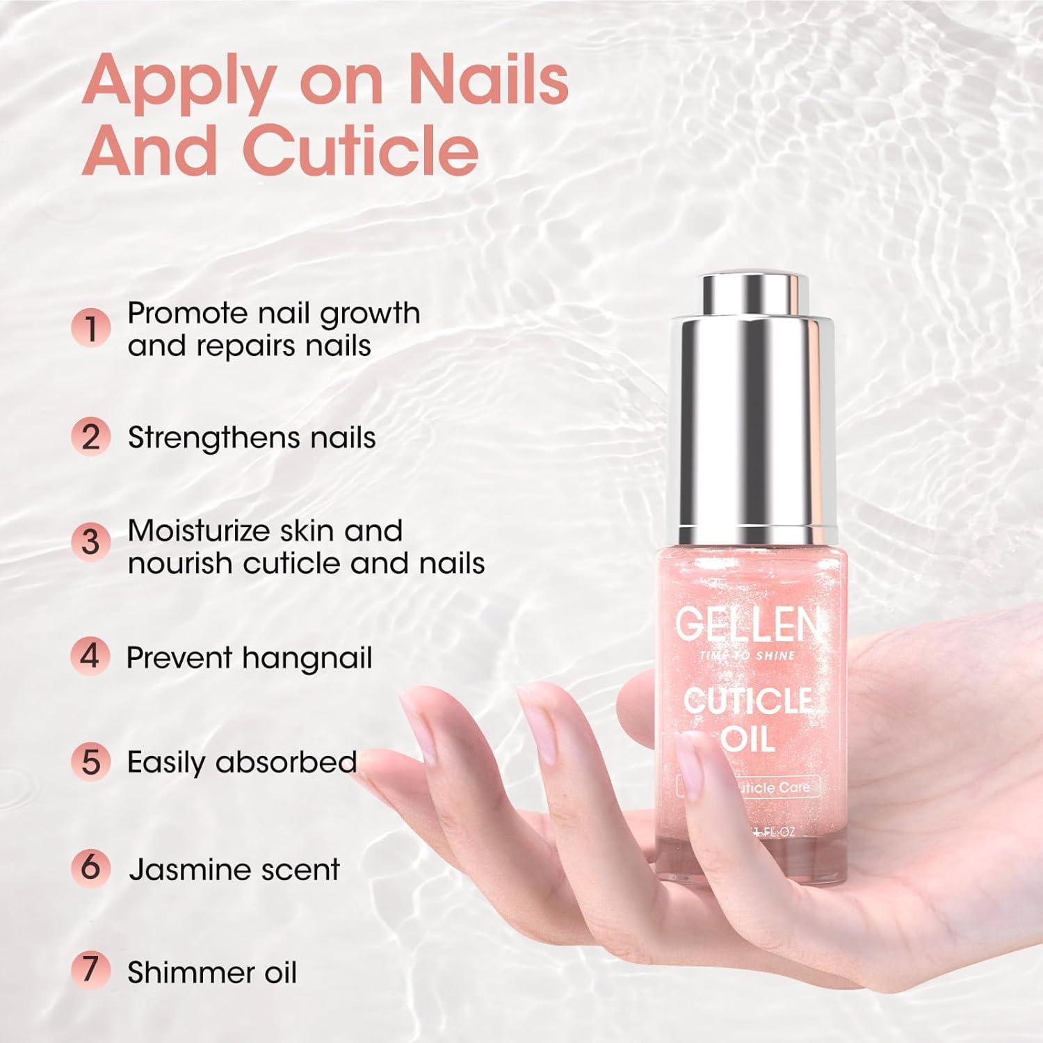 Aceite de Cutícula Gellen 15ML para Uñas Fuertes y Brillantes