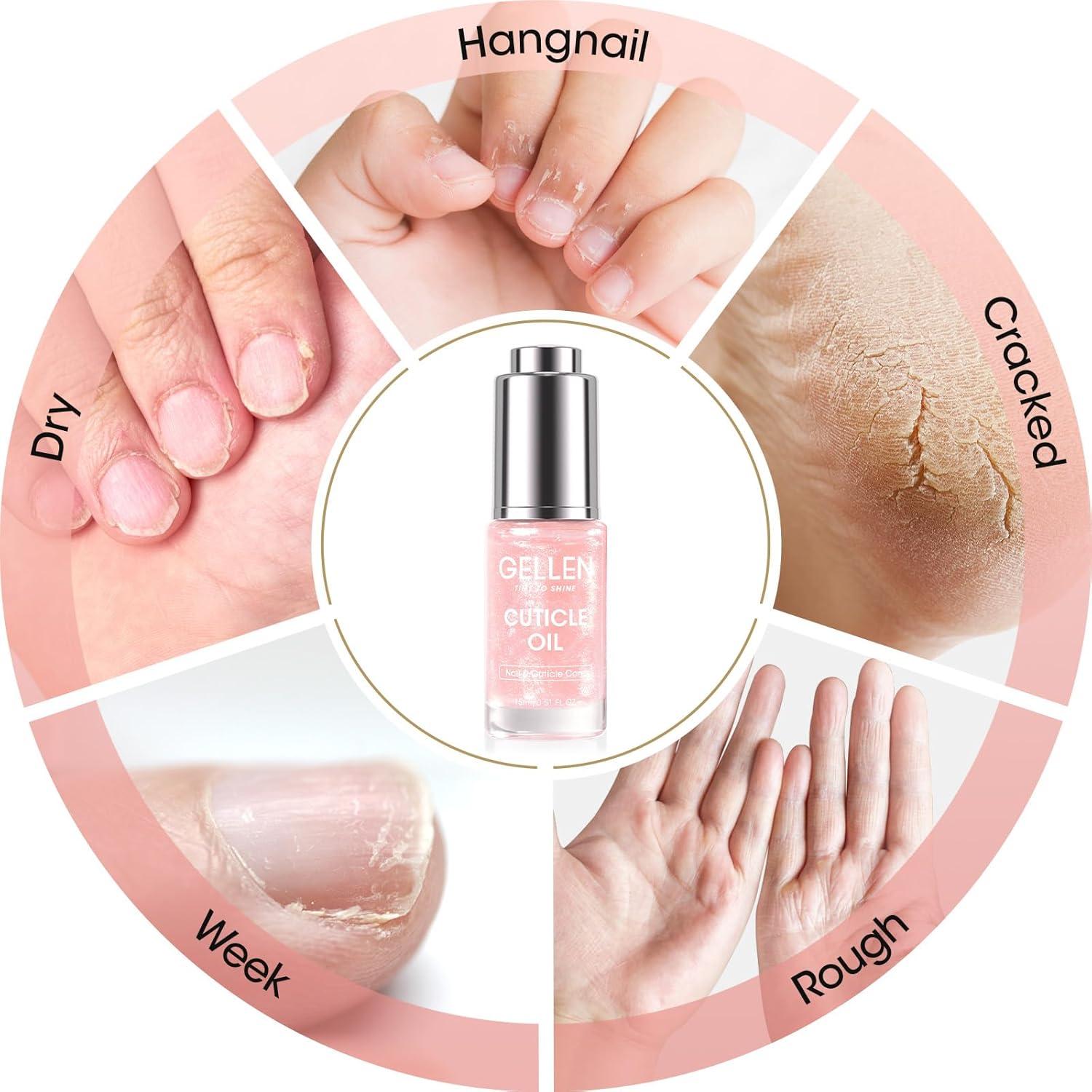 Aceite de Cutícula Gellen 15ML para Uñas Fuertes y Brillantes