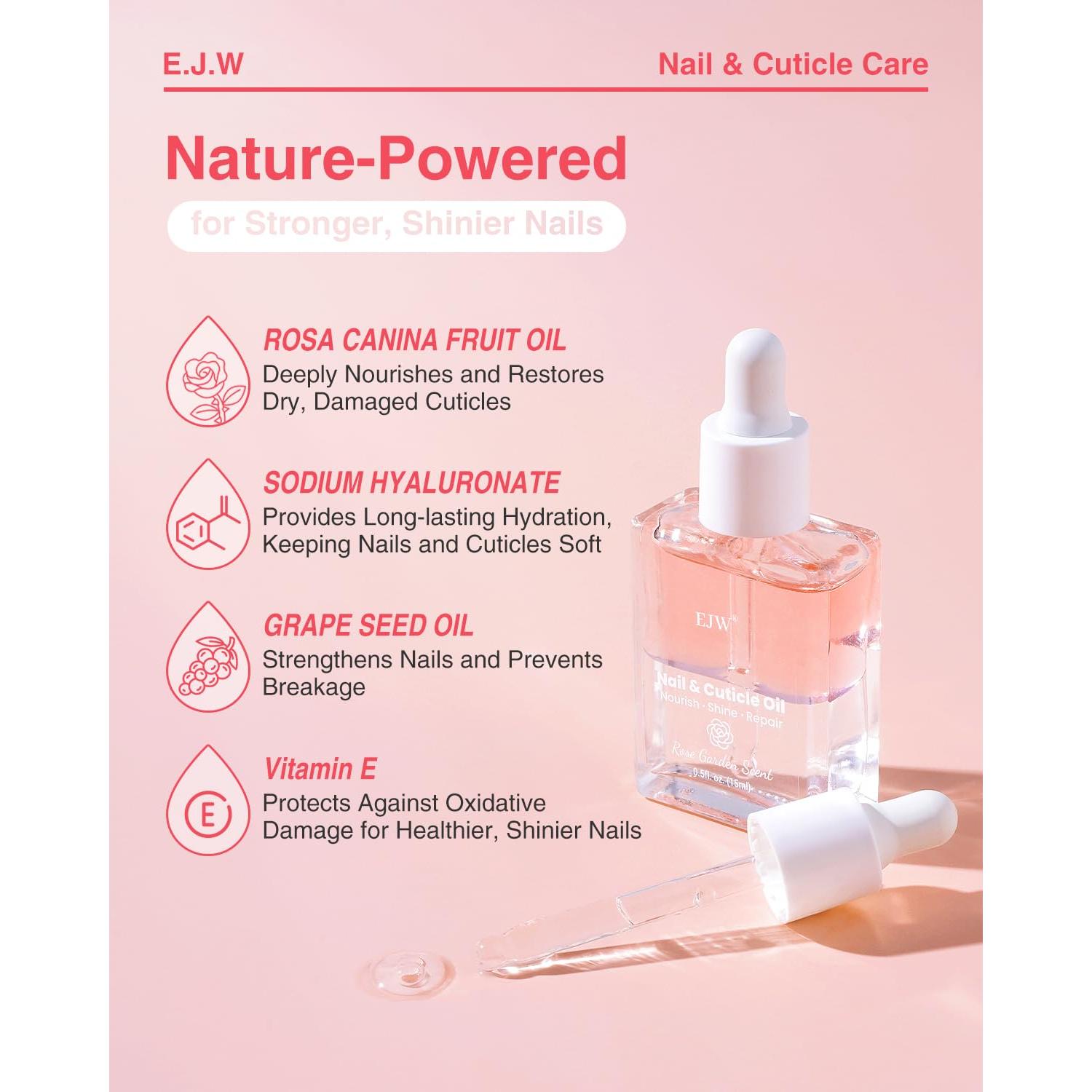 Aceite de Uñas y Cutículas EJW con Extracto de Rosa 14.79 ml