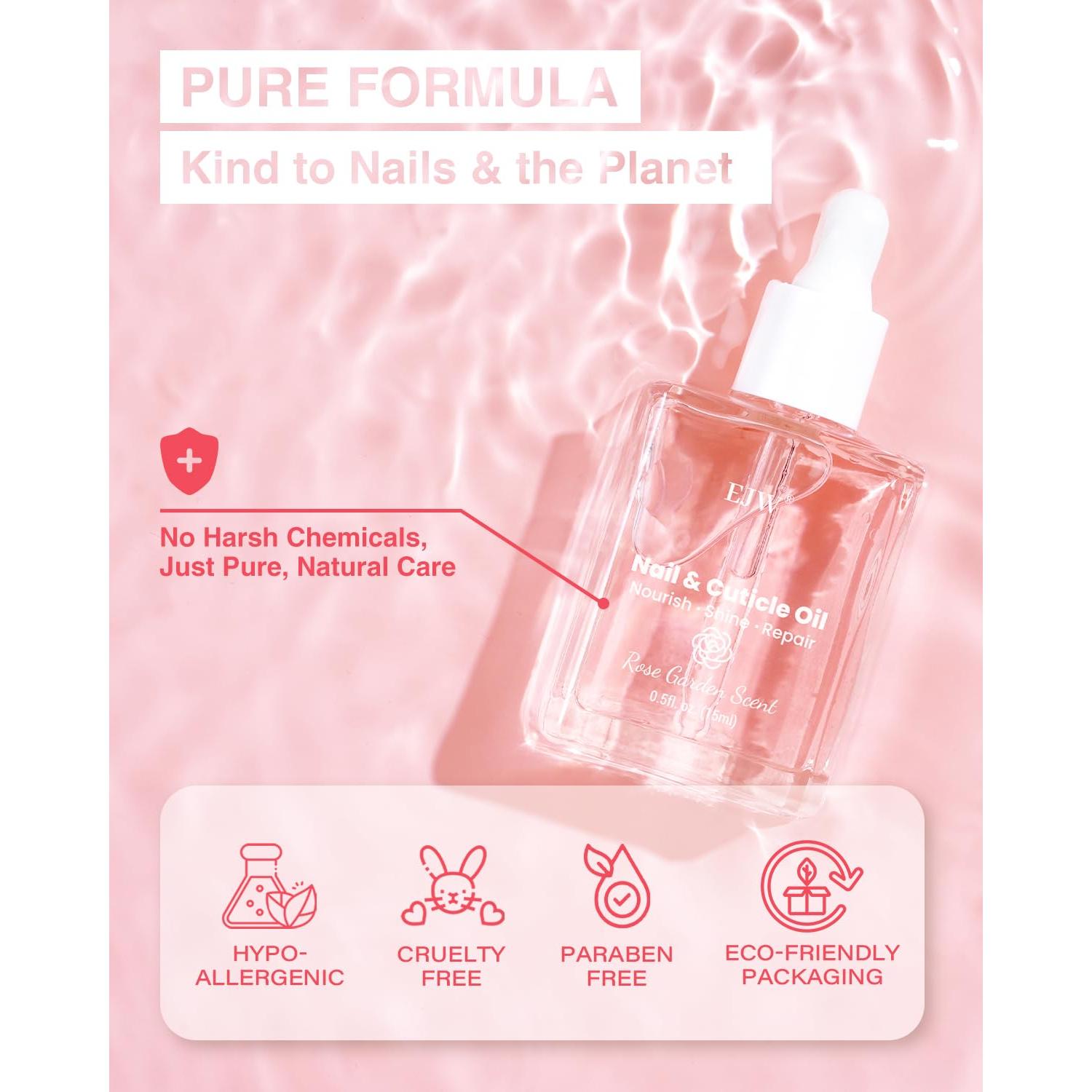 Aceite de Uñas y Cutículas EJW con Extracto de Rosa 14.79 ml