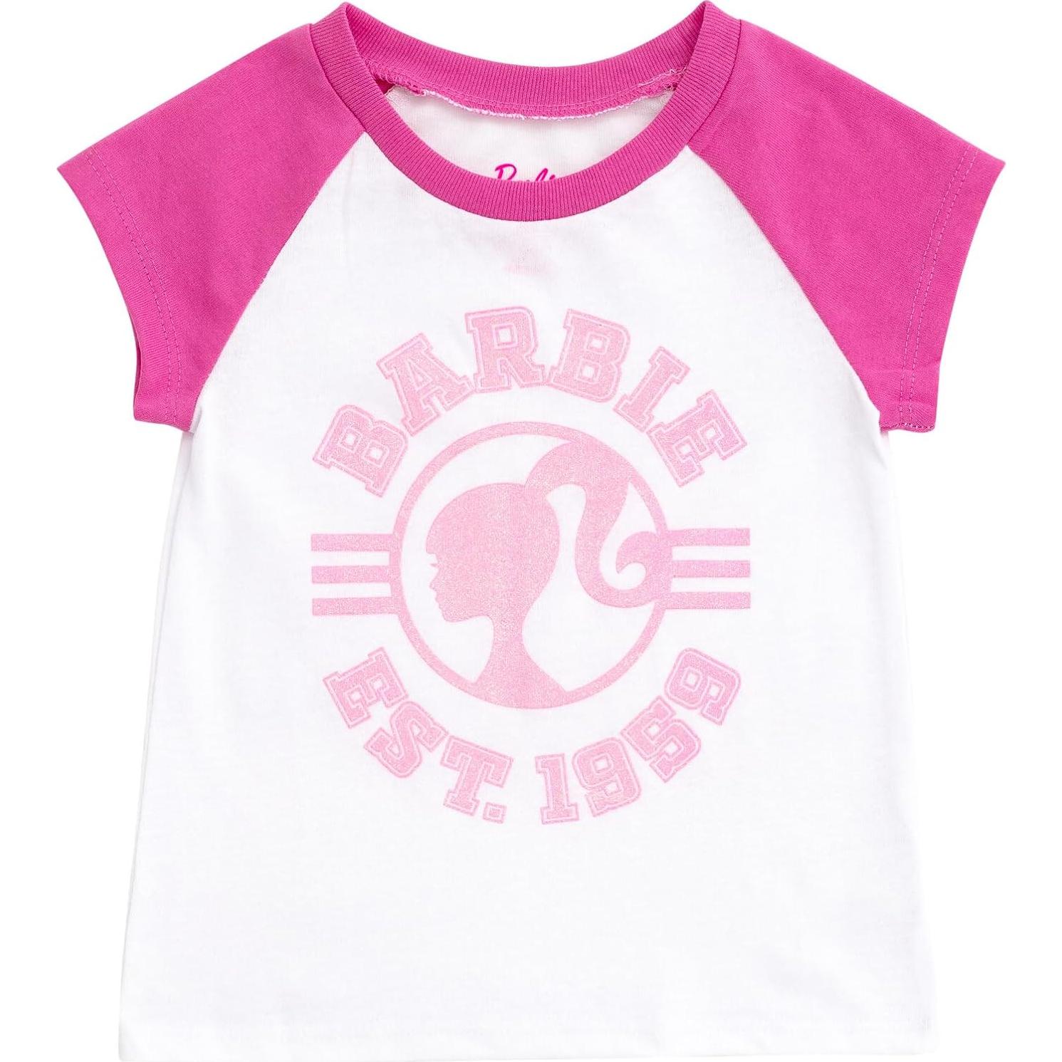 Conjunto camiseta y leggings Barbie 3T Magenta/Blanco