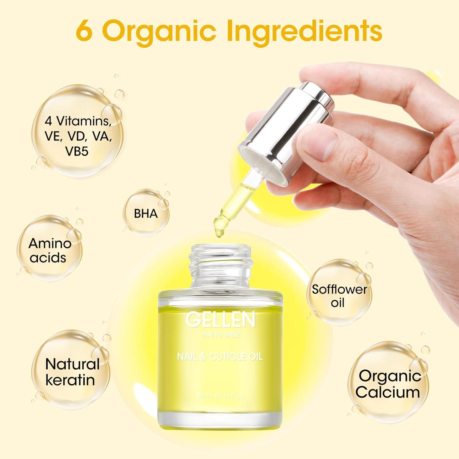 Aceite para Uñas y Cutículas Gellen 19.3g - Crecimiento y Fortalecimiento