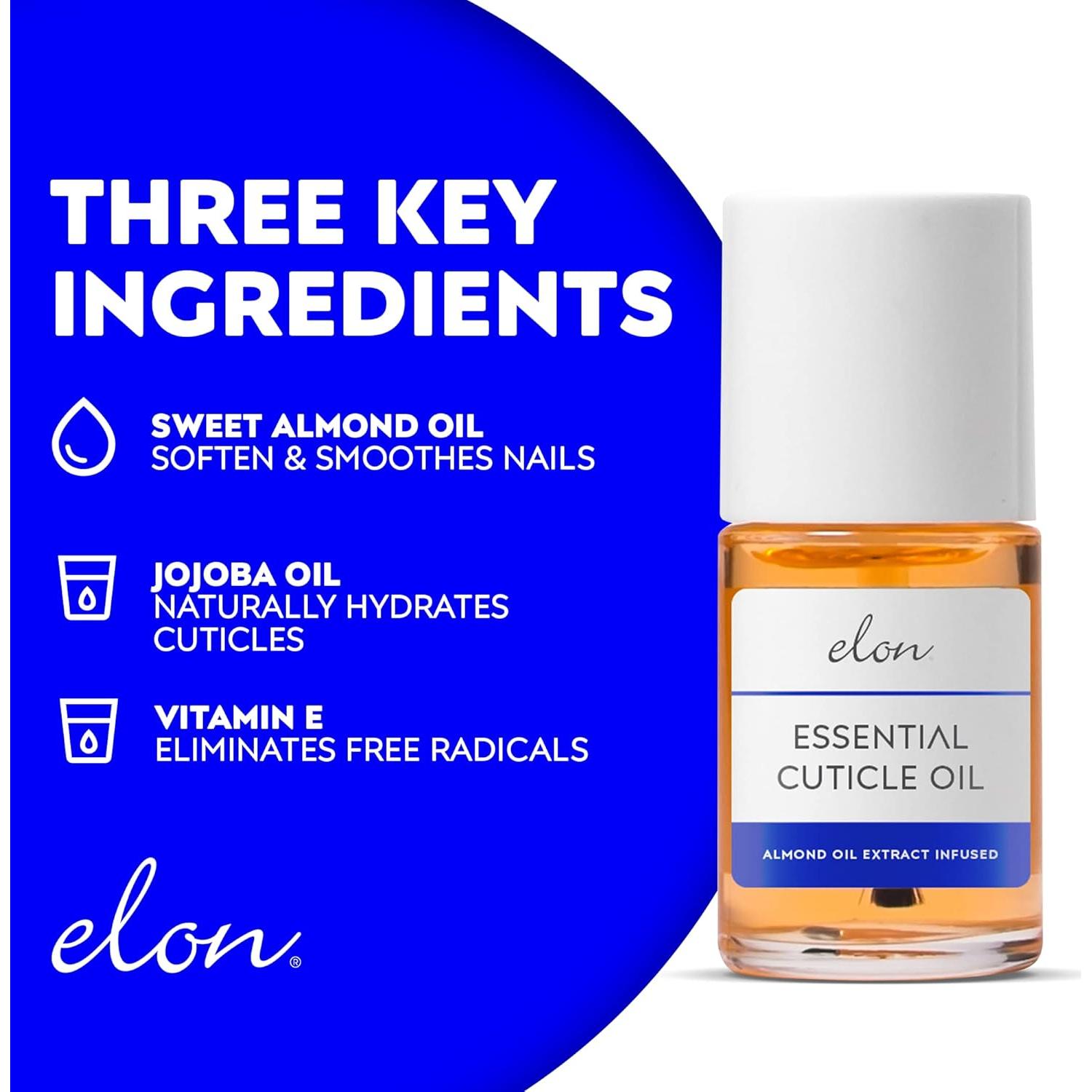 Aceite de Cutícula Elon 14.79 ml con Almendra y Jojoba