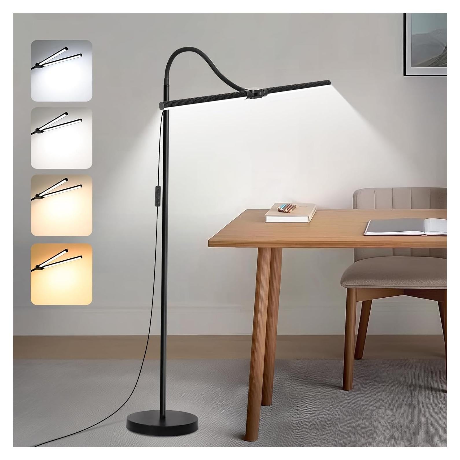 Lámpara de Pie LED Seaside Village 15W Doble Cabeza Regulable