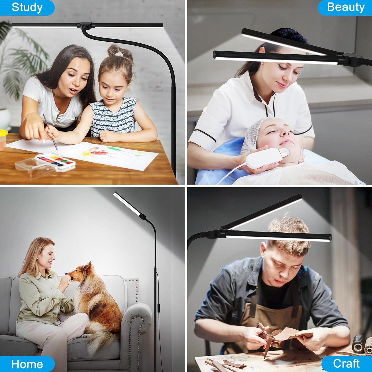 Lámpara de Pie LED Seaside Village 15W Doble Cabeza Regulable