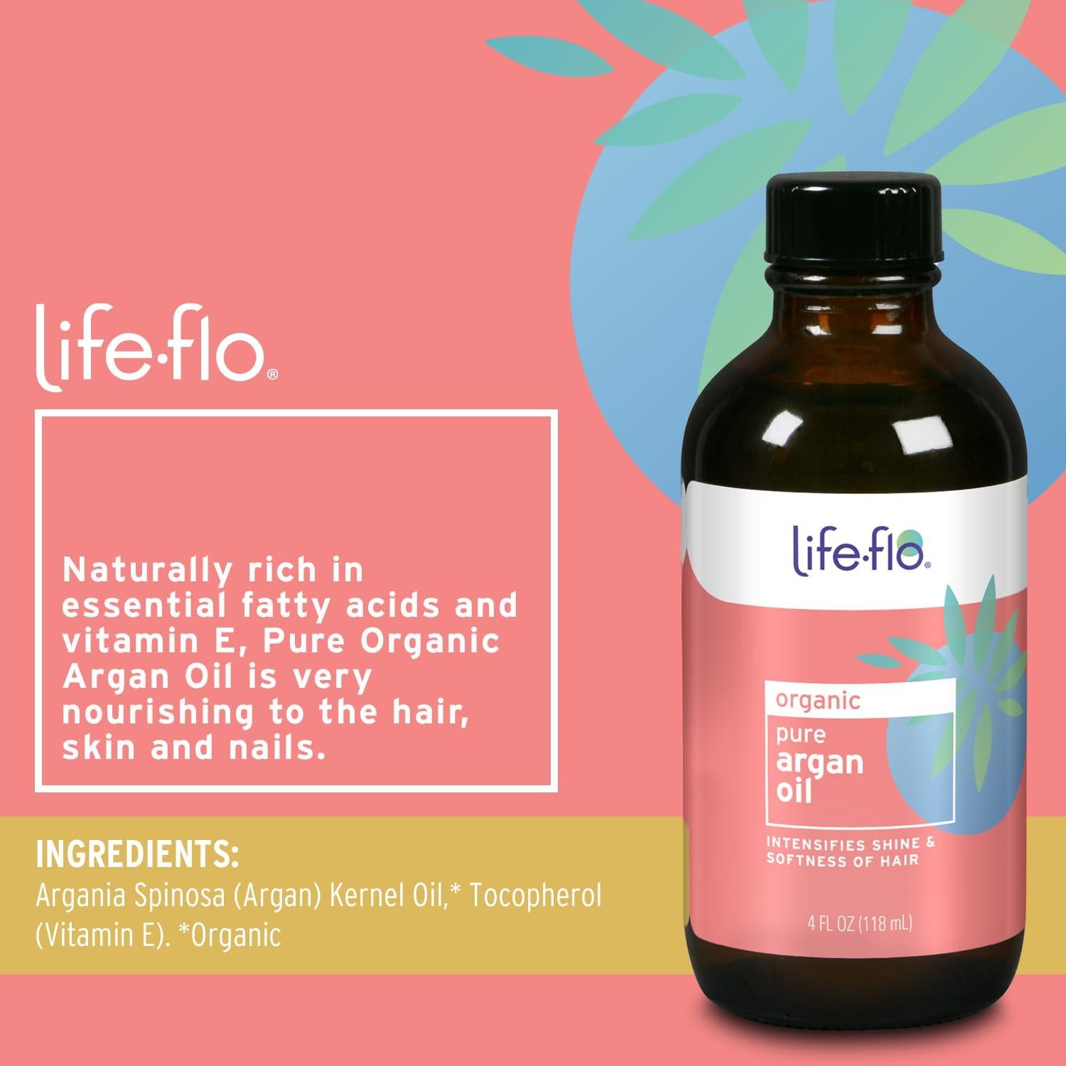 Aceite de Argán Puro Life-flo 113 g | Orgánico y Hidratante