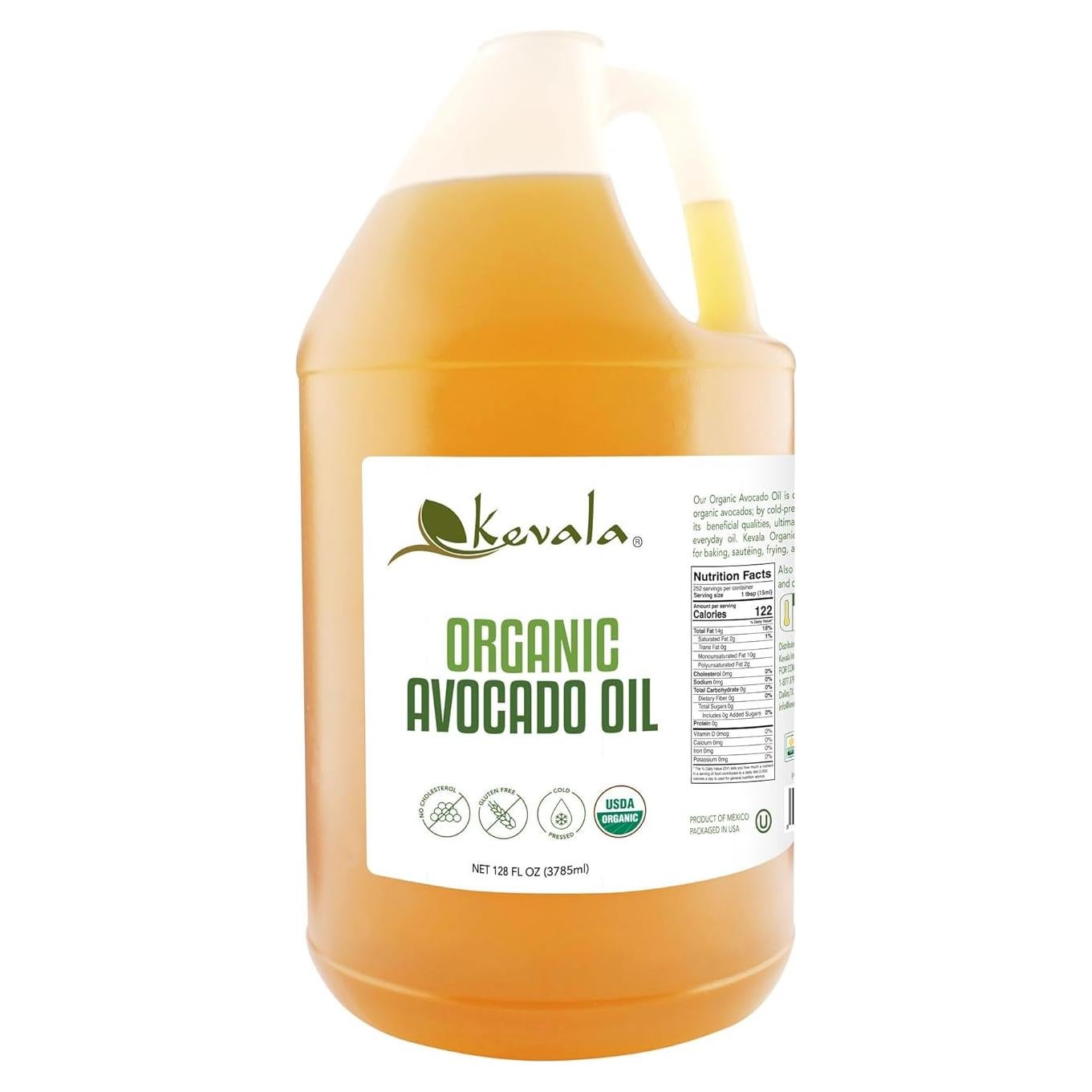 Aceite de Aguacate Orgánico Kevala 3.7L Prensado en Frío