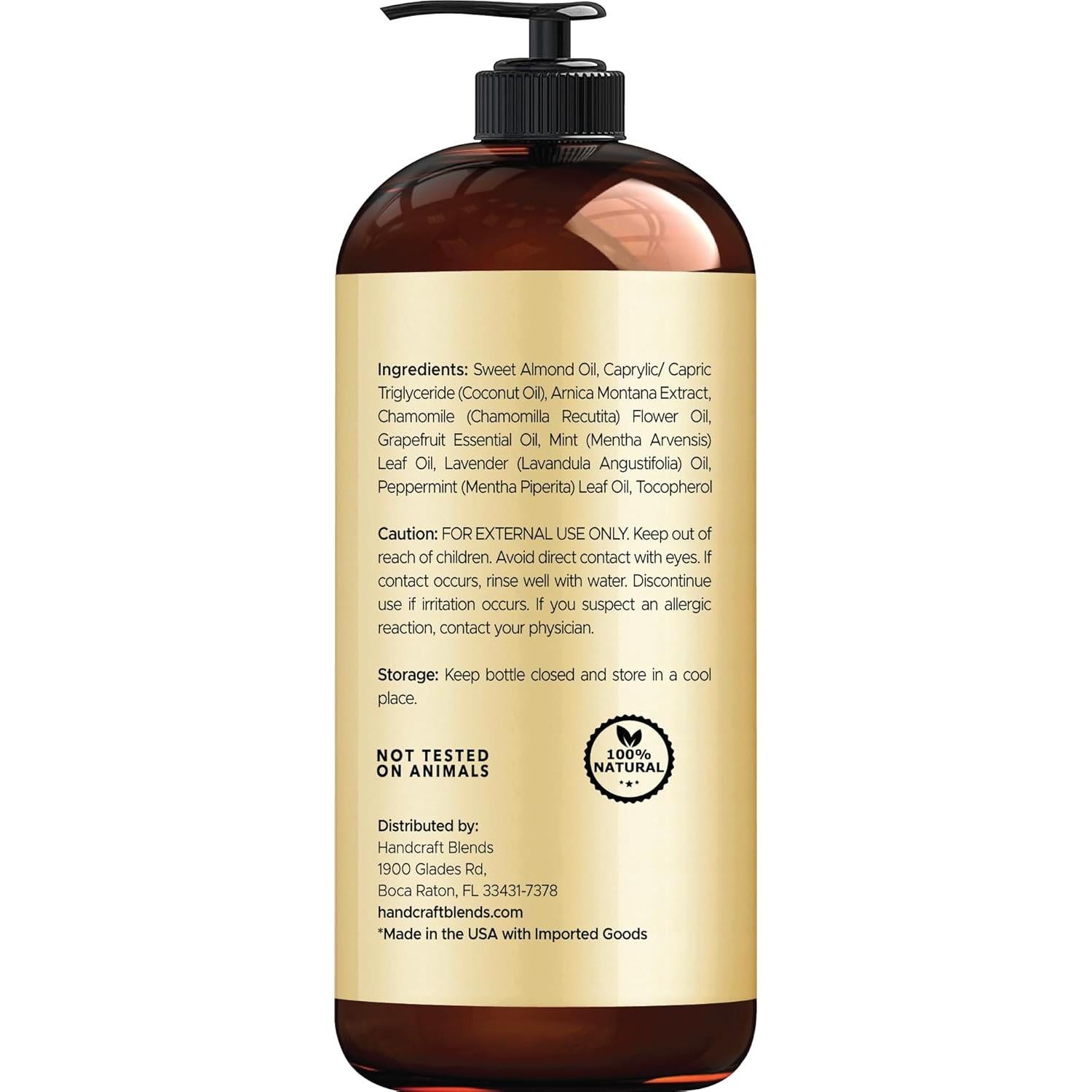 Aceite de Masaje Handcraft Blends 240 ml para Músculos Adoloridos