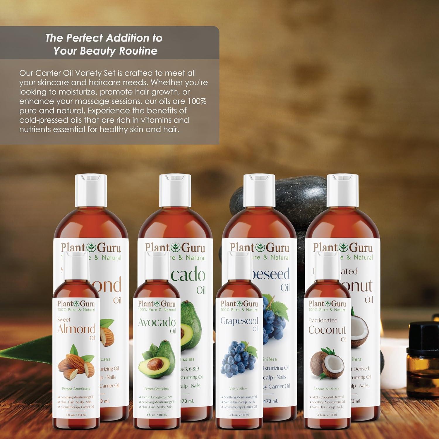 Juego de Aceites Portadores 120 ml Plant Guru - Almendra, Coco, Aguacate