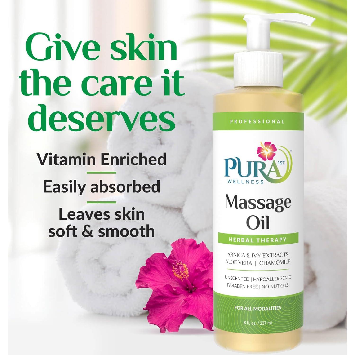 Aceite de Masaje Hipoalergénico PURA 1st 236ml Alivio Muscular