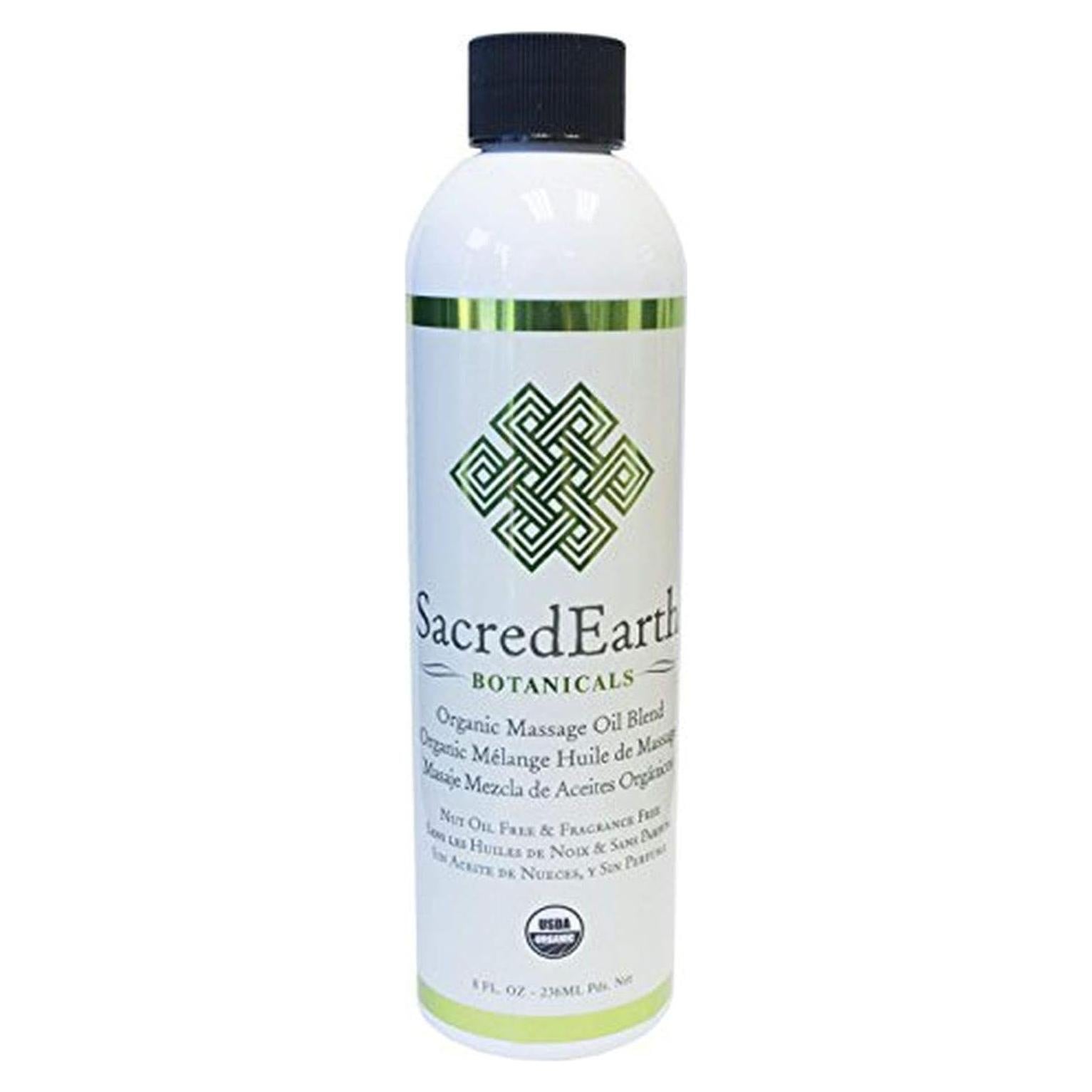 Aceite de Masaje Orgánico Sin Fragancia Sacred Earth 236.6ml