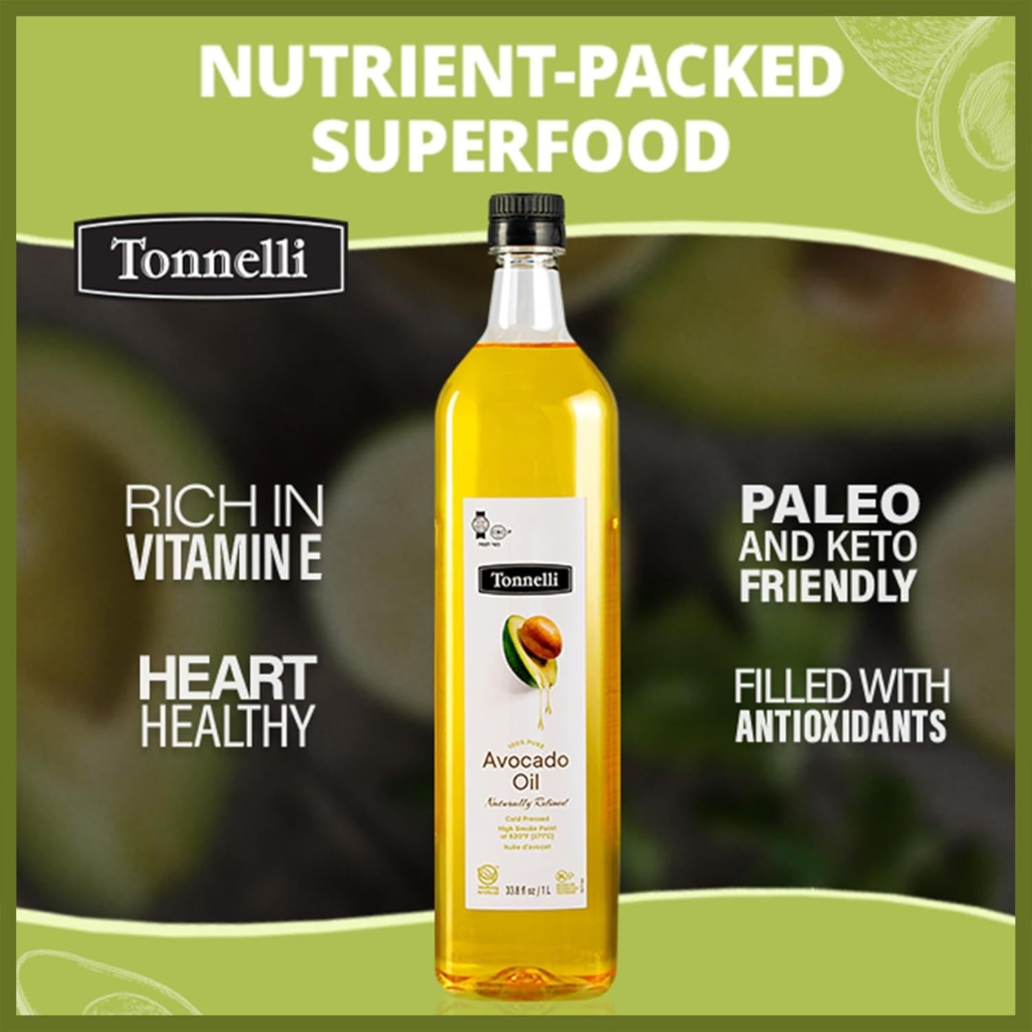 Aceite de Aguacate Refinado Tonnelli 1 Litro Kosher España