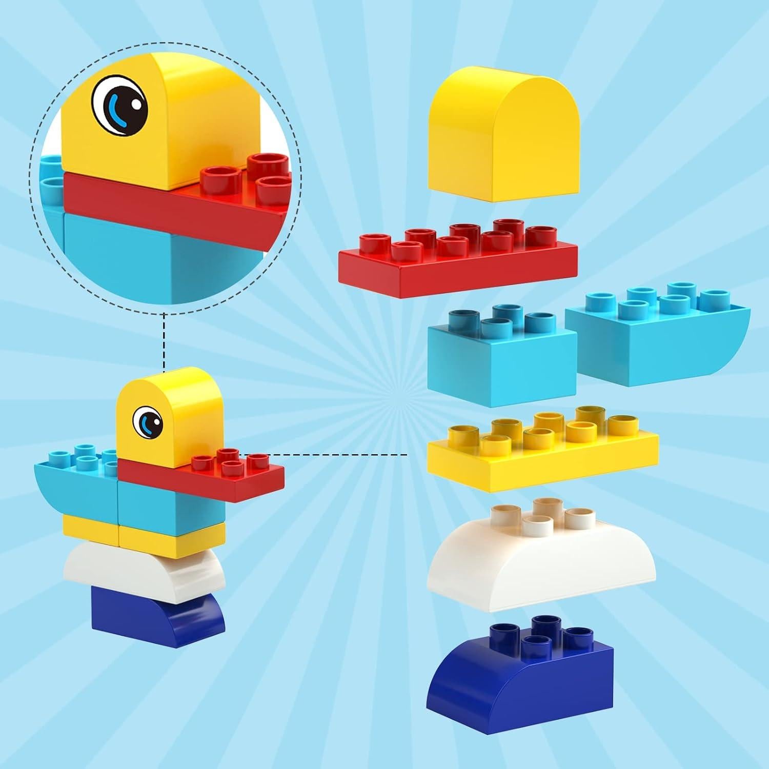 Burgkidz Juguete Educativo 135 Bloques de Construcción