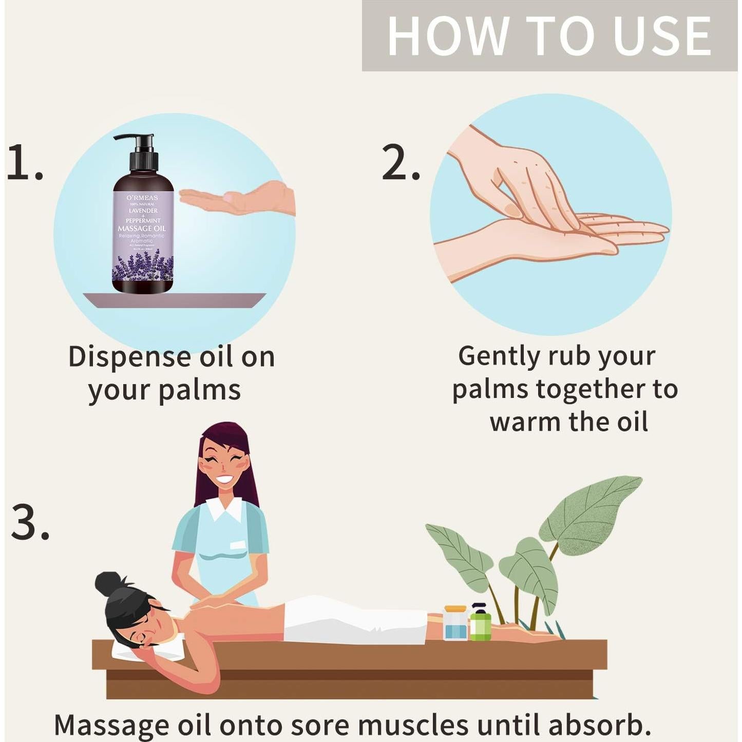 Aceite de Masaje O'RMEAS Lavanda y Menta 302 ml Hidratante